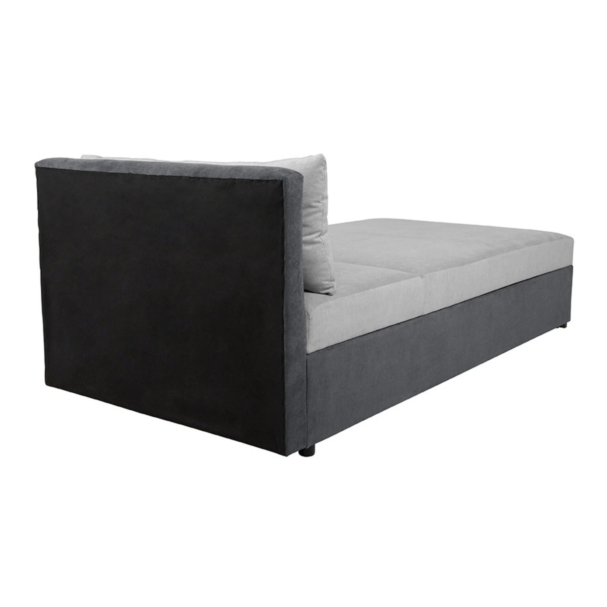 Pat RICO 110x200, stofa catifelata gri - Matricea 17, cu saltea, somiera si spatiu depozitare