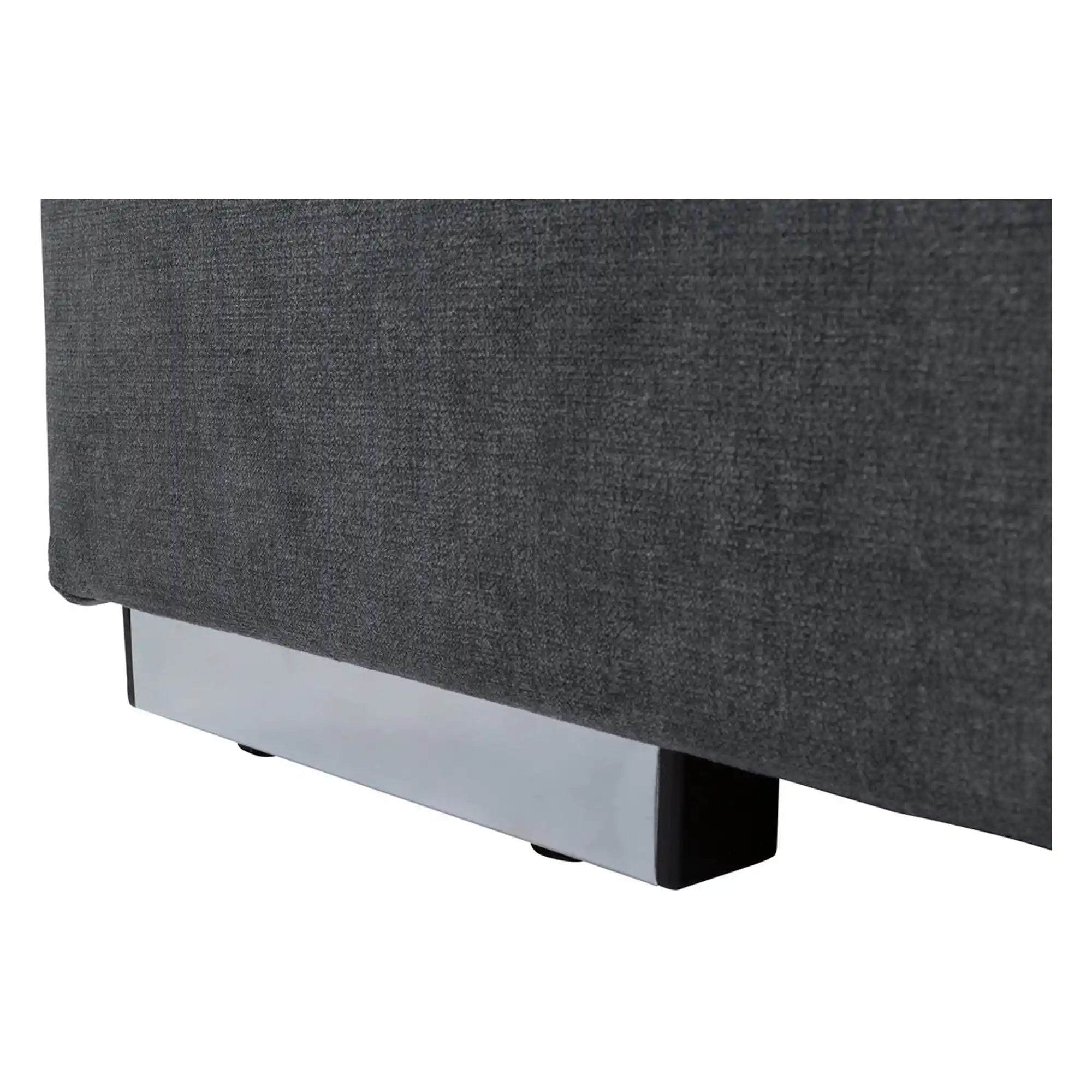 Pat RICO 110x200, stofa catifelata gri - Matricea 17, cu saltea, somiera si spatiu depozitare