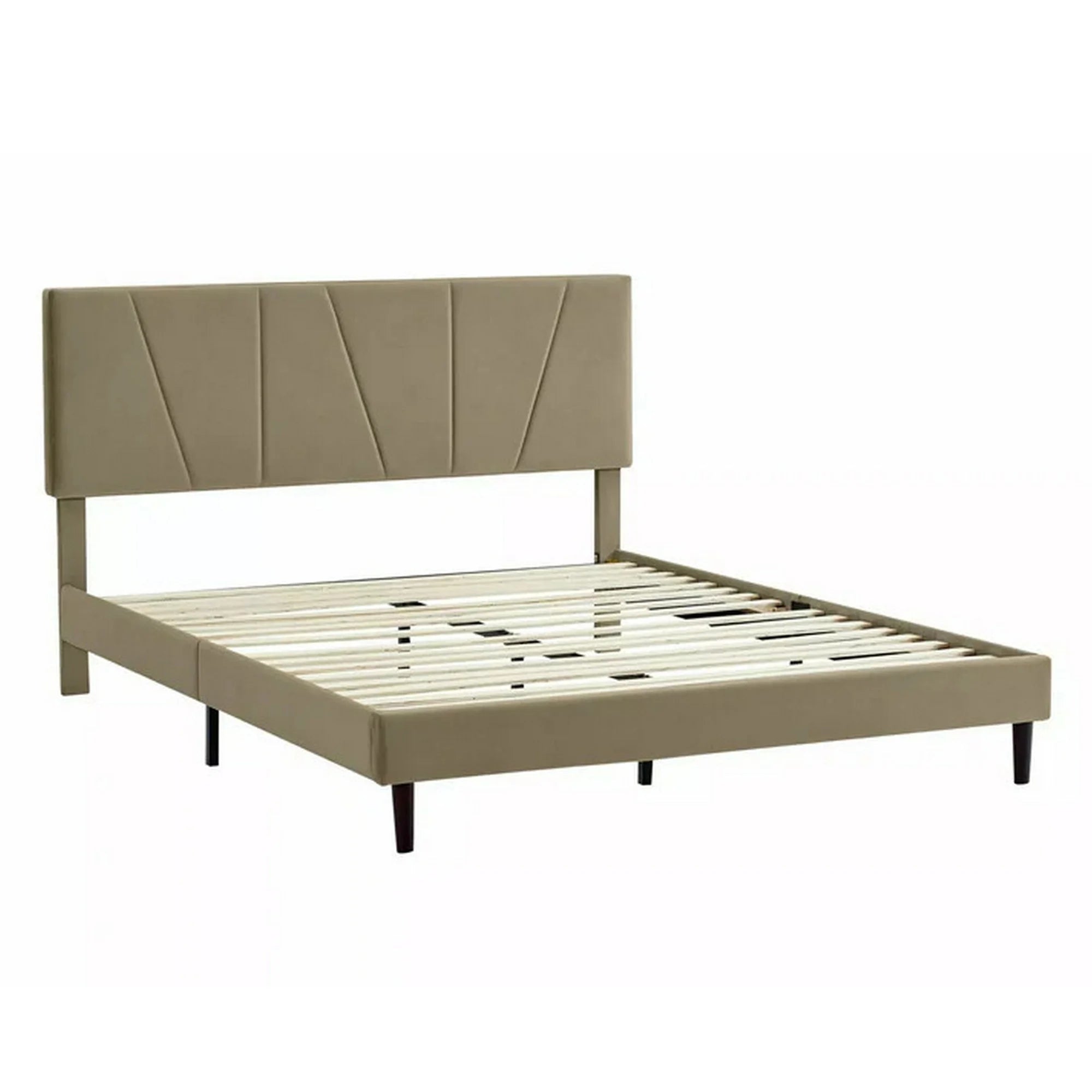 Pat SAVANA 120x200, stofa catifelata bej - Bluvel 28, suport saltea