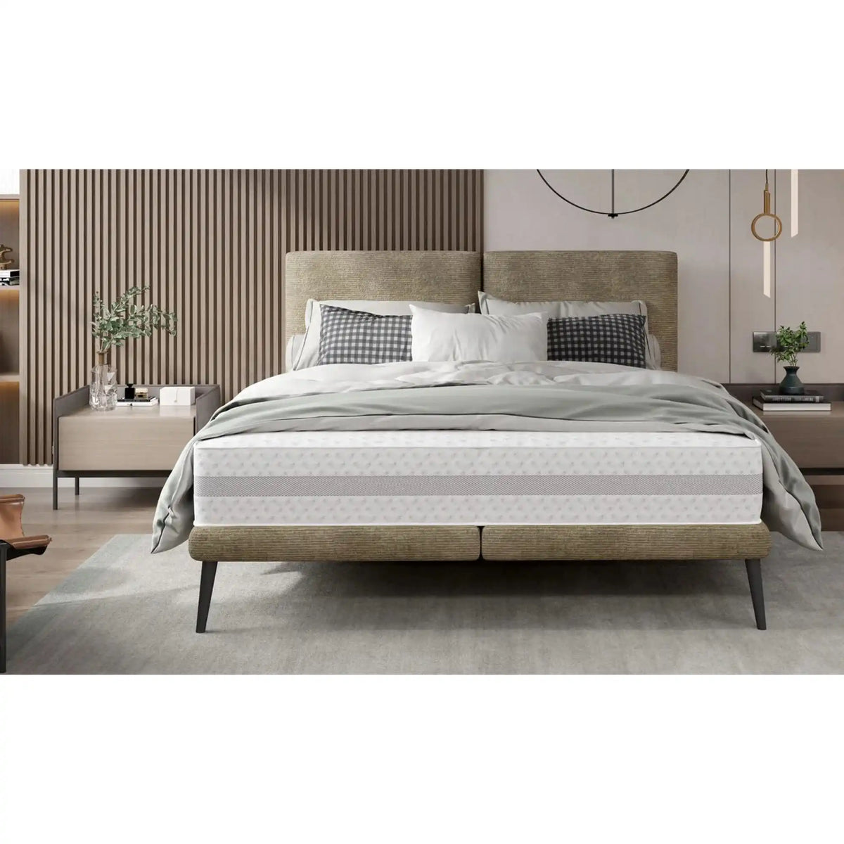 Pat SELENE 160x200, personalizabil materiale Gama Premium, cu suport pentru saltea