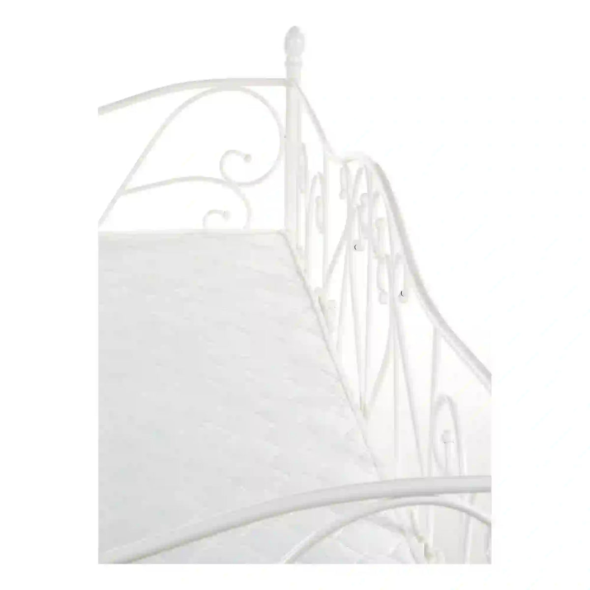 Pat Sumatra 90x200, alb, otel, cu somiera