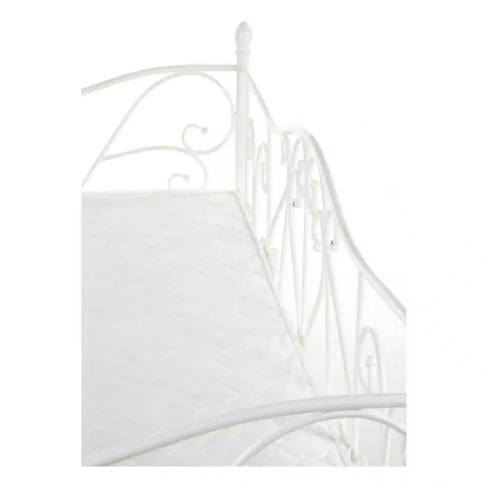 Pat Sumatra 90x200, alb, otel, cu somiera