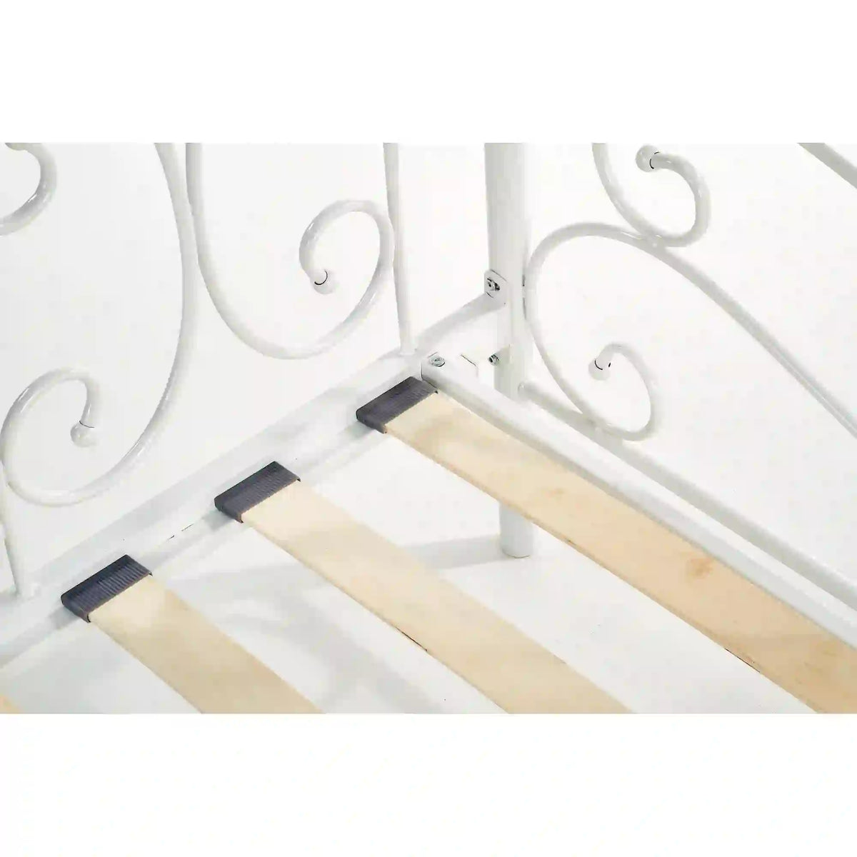 Pat Sumatra 90x200, alb, otel, cu somiera