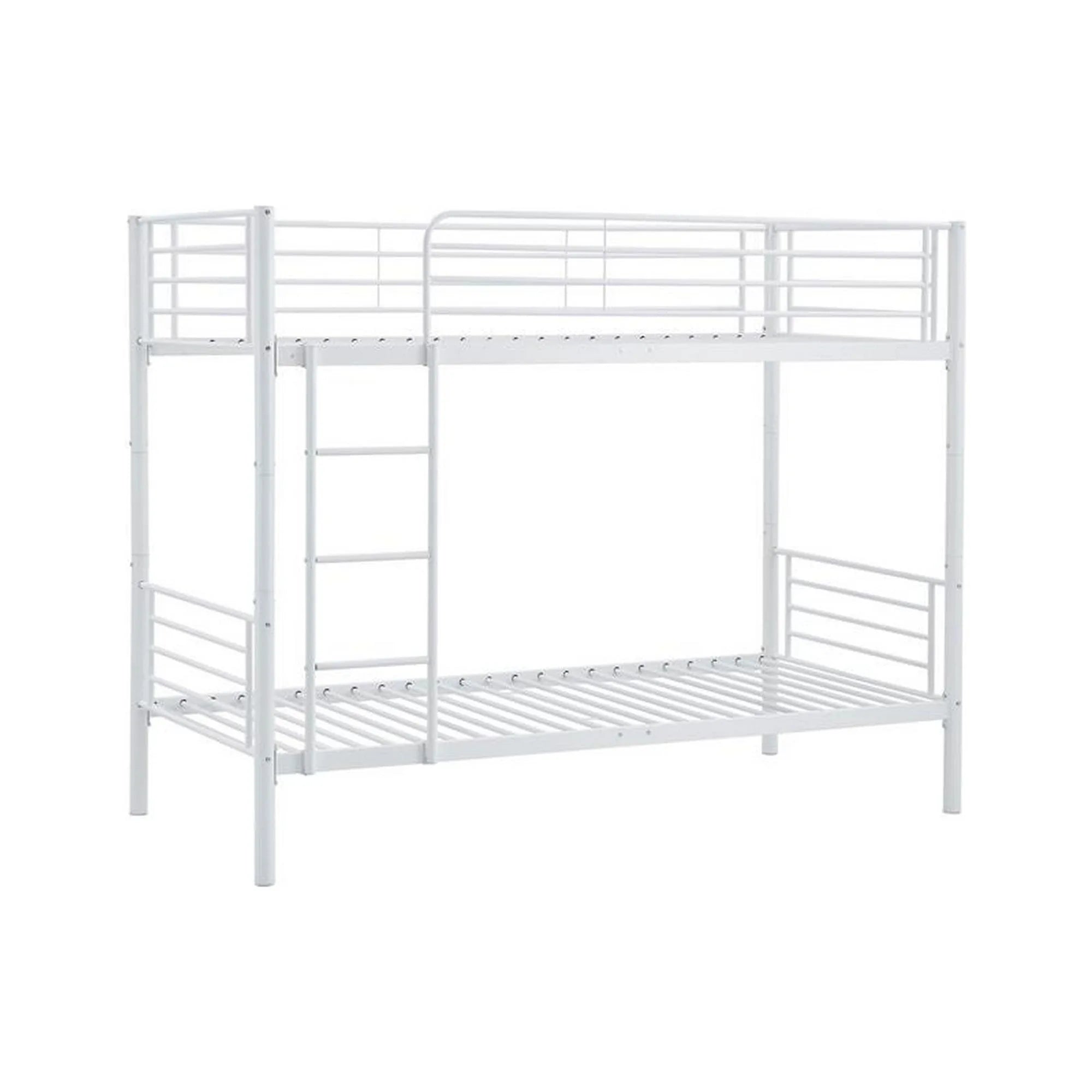 Pat supraetajat BUNKY 90x200, alb, metal, cu somiera