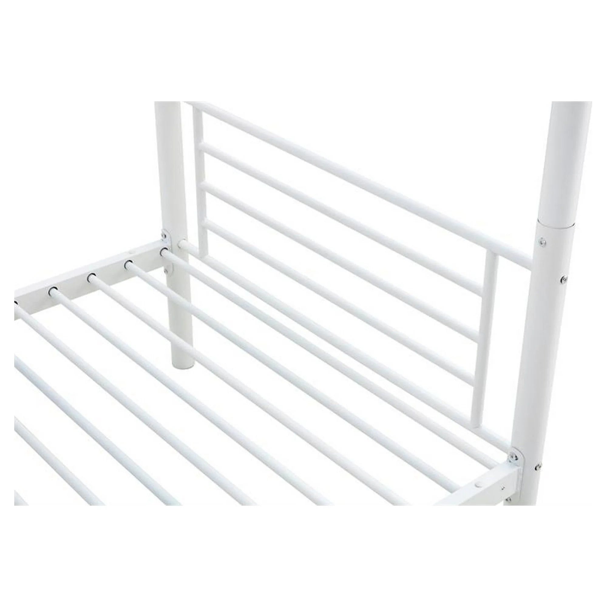 Pat supraetajat BUNKY 90x200, alb, metal, cu somiera