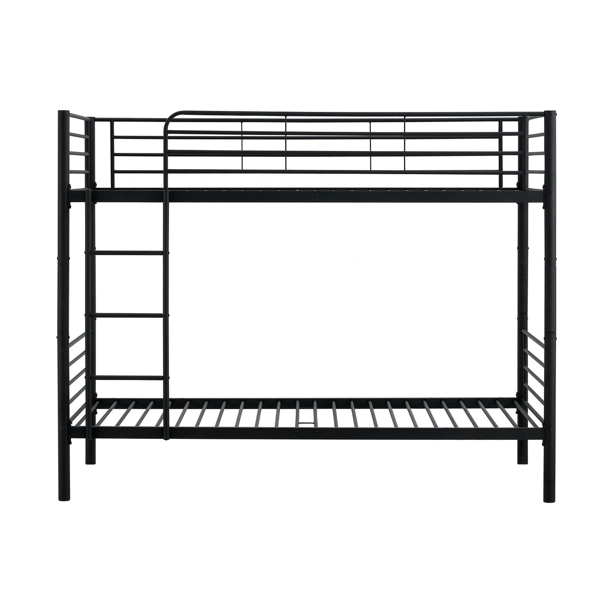 Pat supraetajat BUNKY 90x200, negru, metal, cu somiera