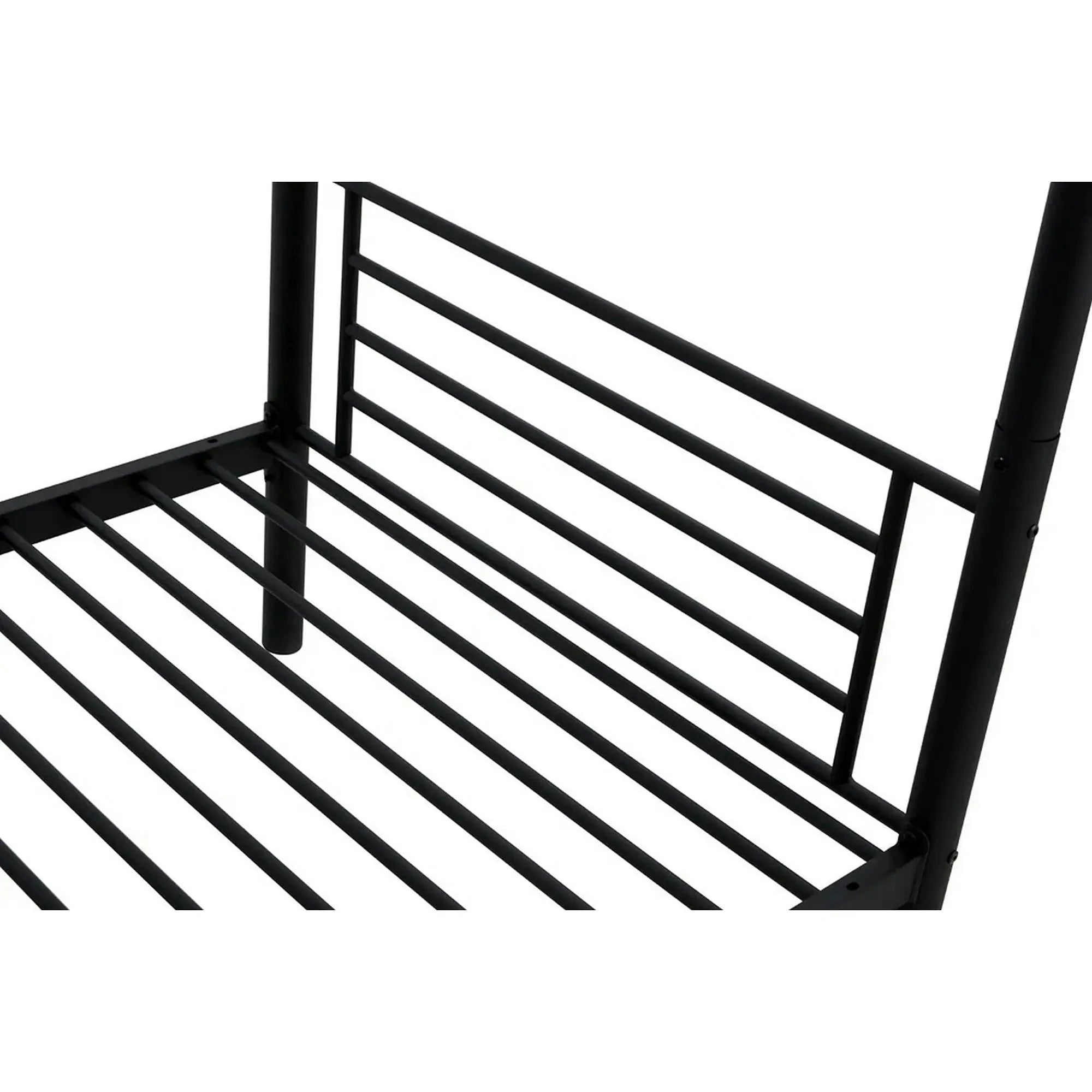 Pat supraetajat BUNKY 90x200, negru, metal, cu somiera