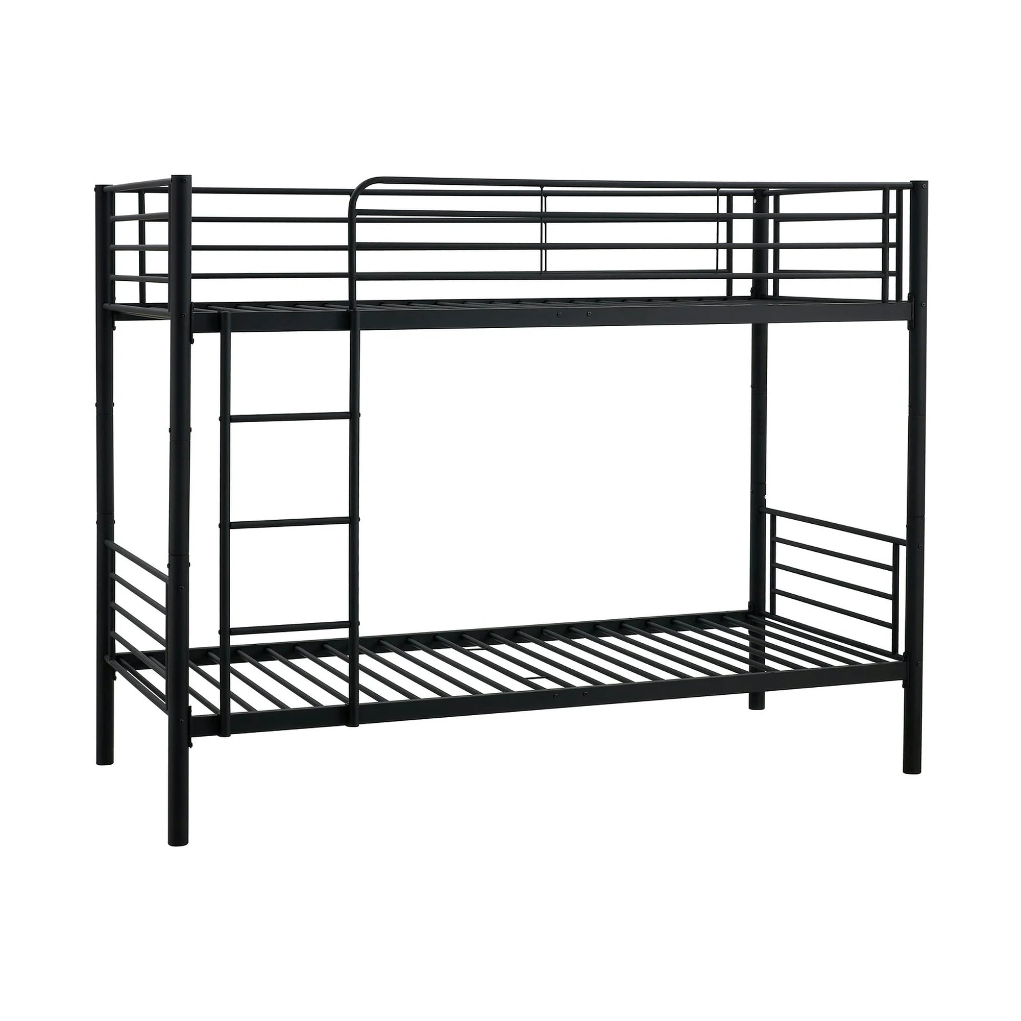 Pat supraetajat BUNKY 90x200, negru, metal, cu somiera