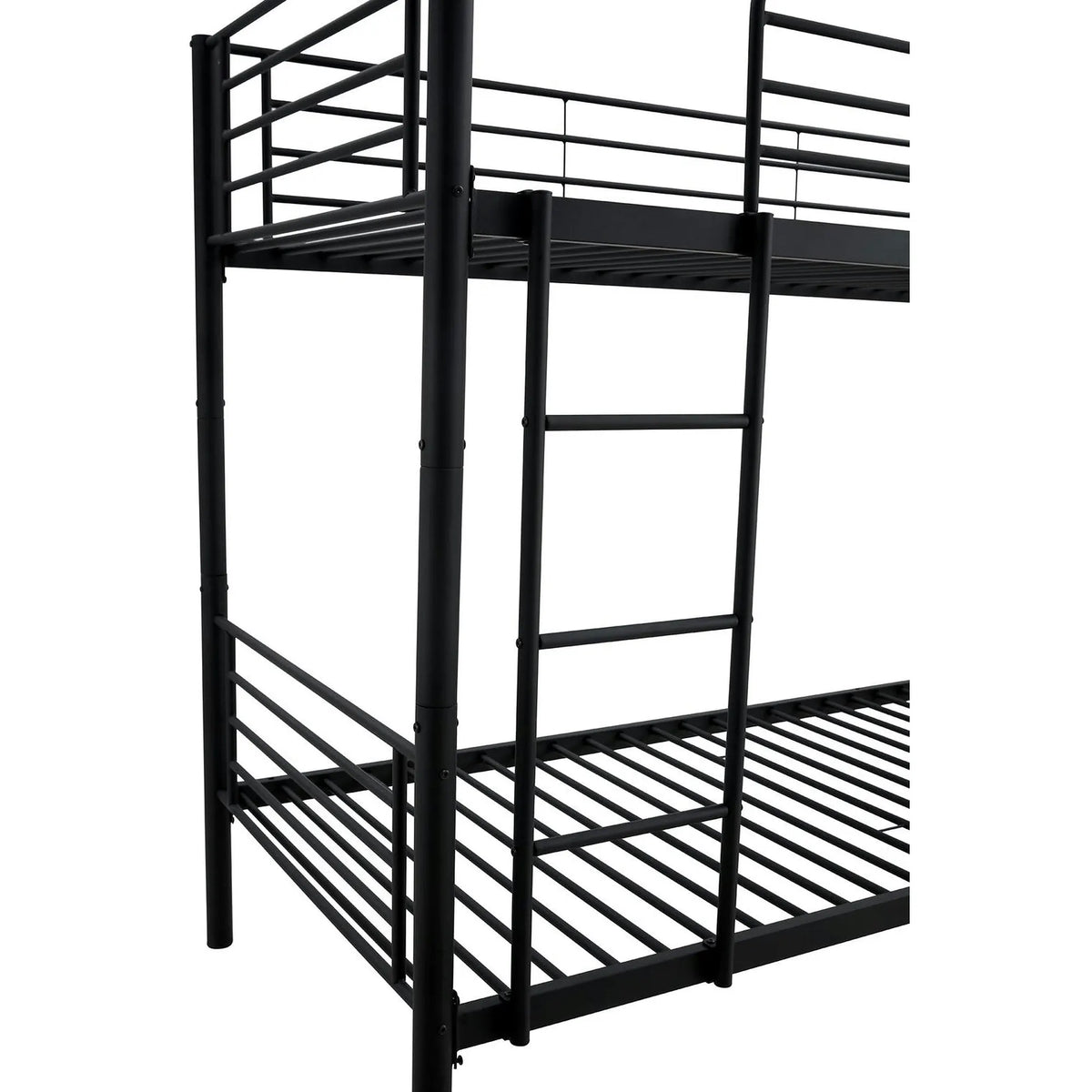 Pat supraetajat BUNKY 90x200, negru, metal, cu somiera
