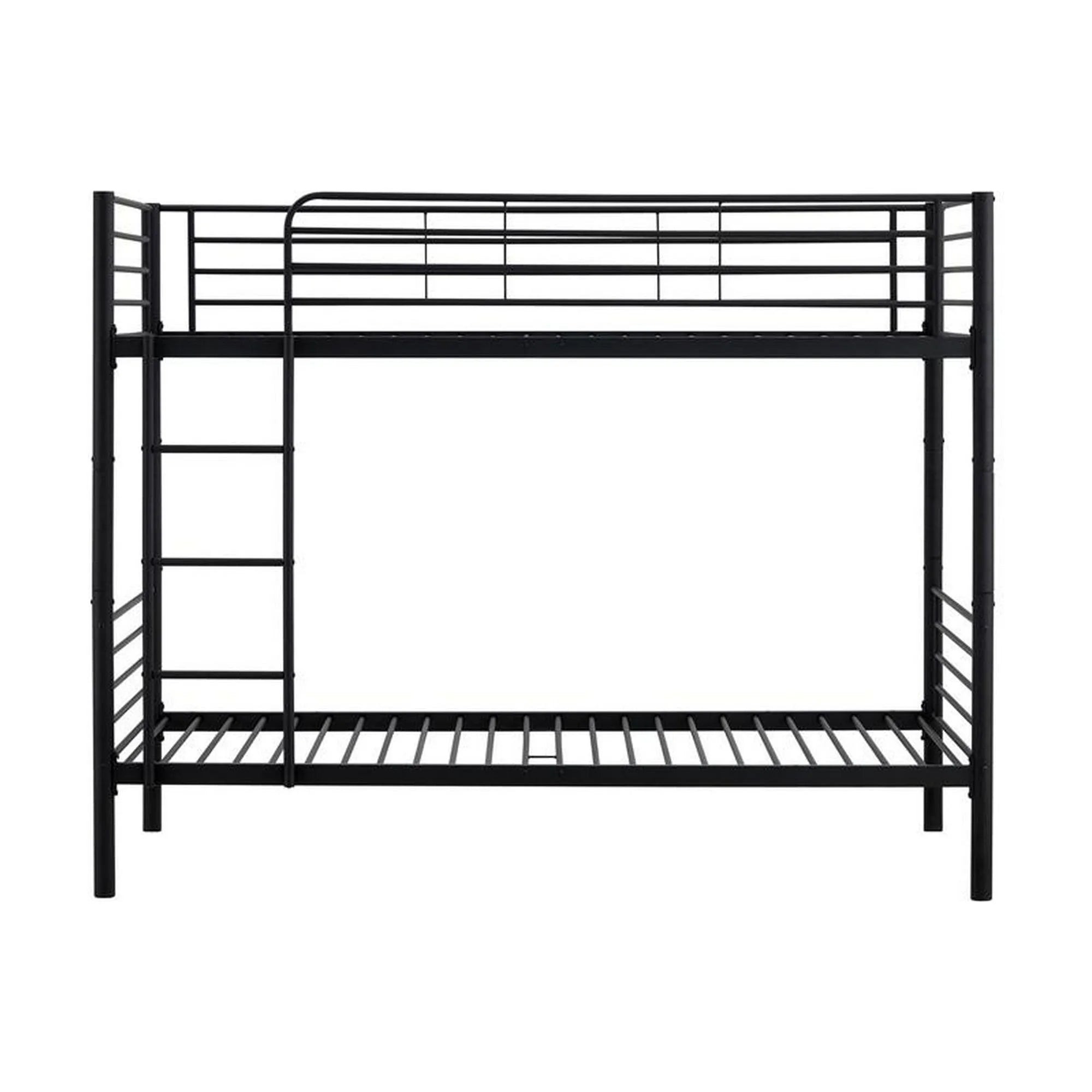 Pat supraetajat BUNKY 90x200, negru, metal, cu somiera