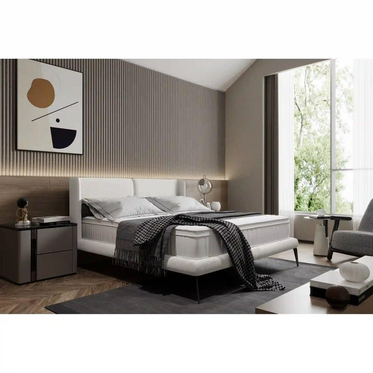 Pat TESSINA 140x200, personalizabil materiale gama Oferta Avantaj, cu suport pentru saltea