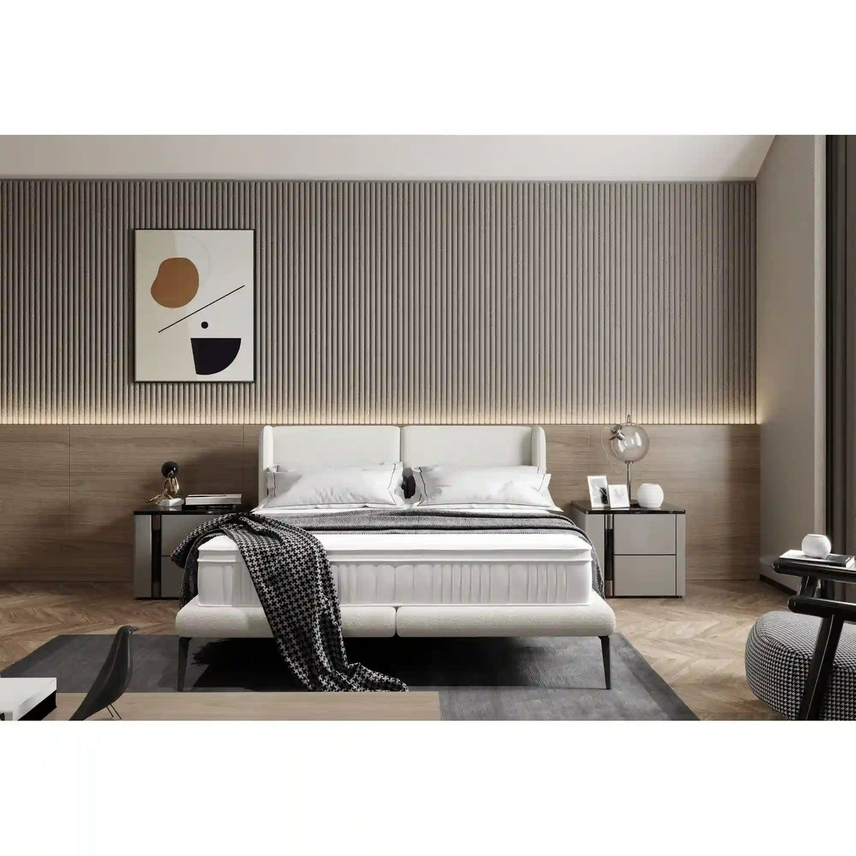 Pat TESSINA 160x200, personalizabil materiale Gama Premium, cu somiera