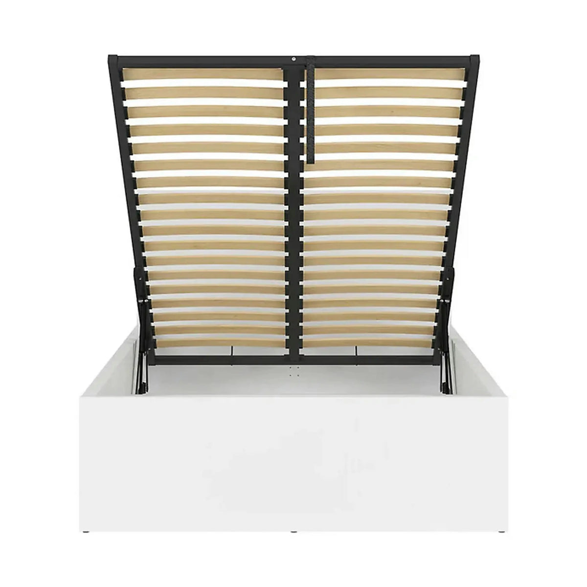 Pat TETRIX 120x200, alb lucios, PAL laminat, cu somiera si lada depozitare