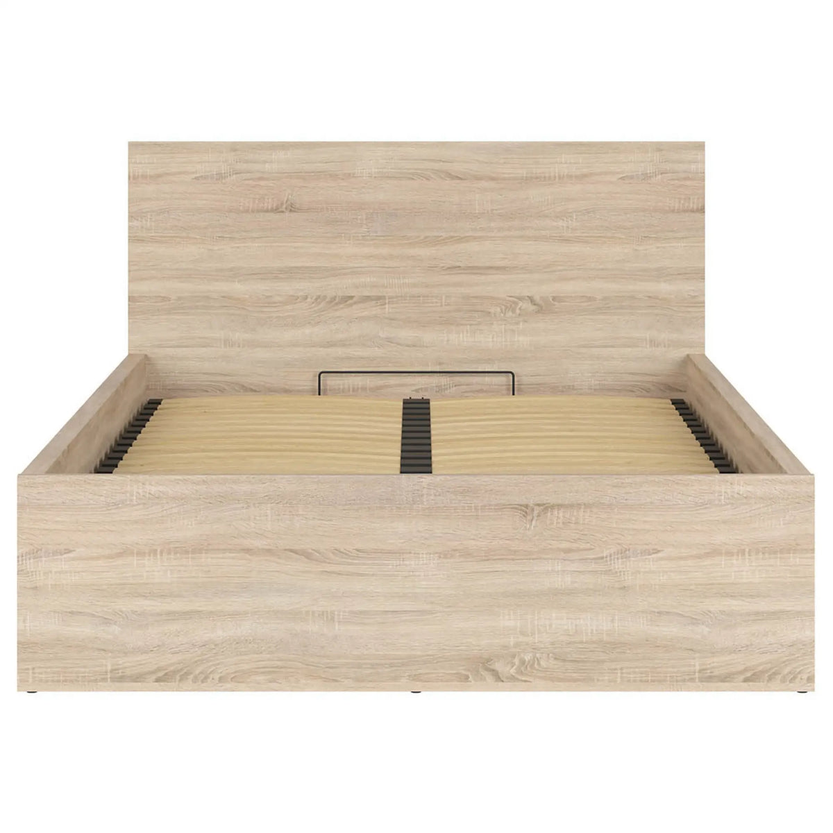 Pat TETRIX 140x200, stejar sonoma, PAL, cu somiera si spatiu depozitare