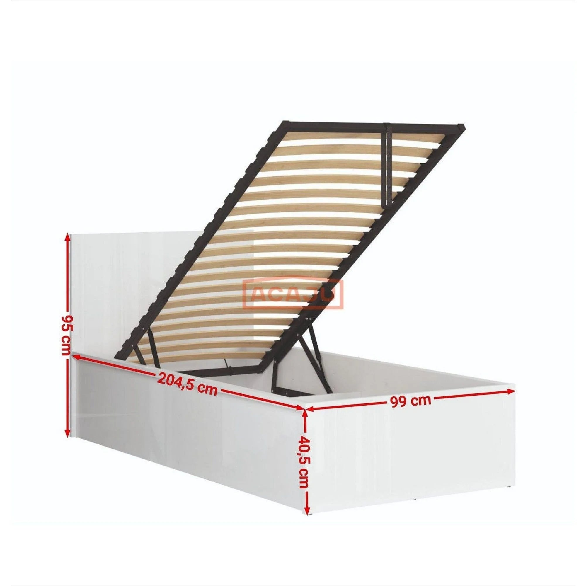 Pat TETRIX 90x200, alb, PAL, cu somiera