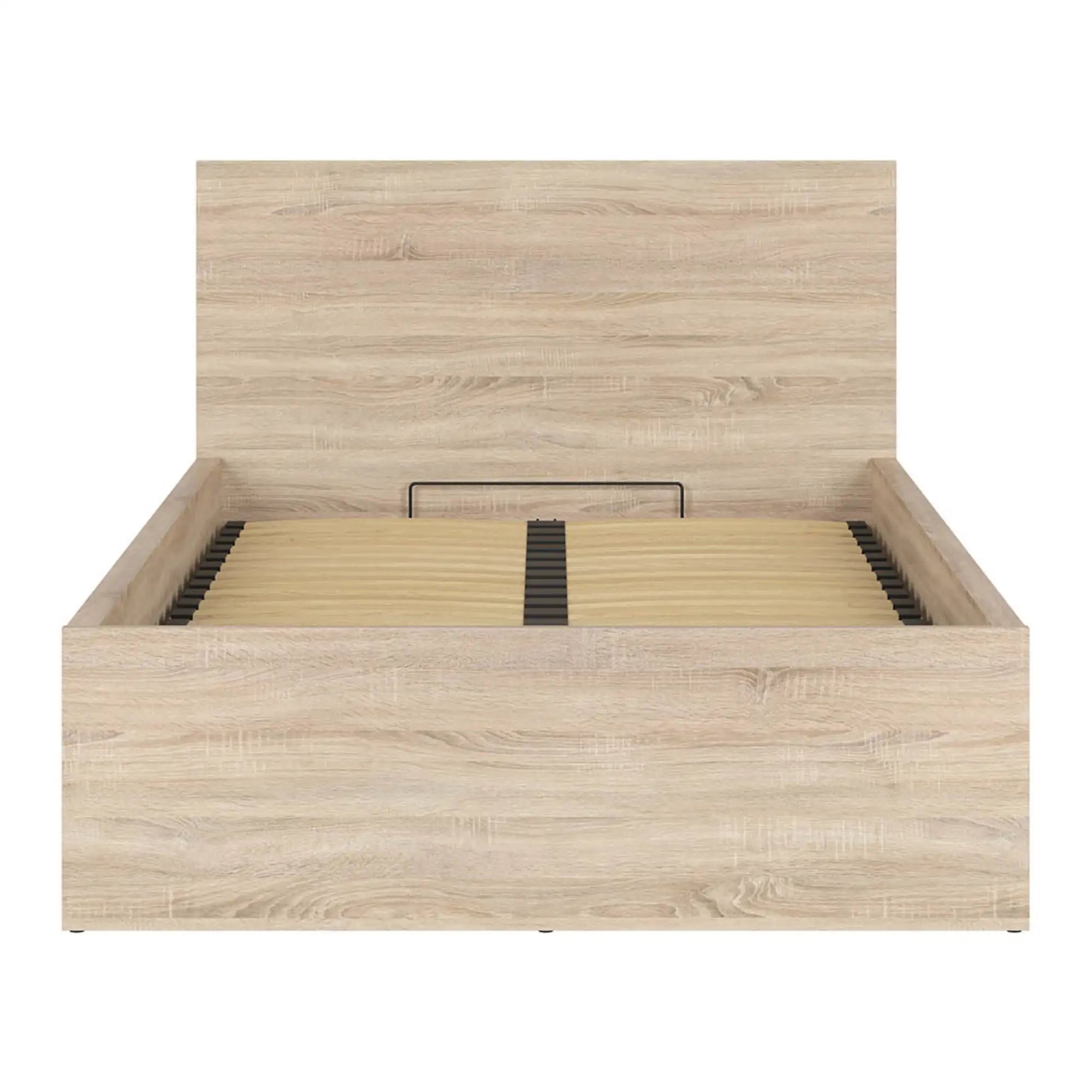 Pat TRETIX 120x200, stejar sonoma, PAL laminat, cu somiera si lada depozitare