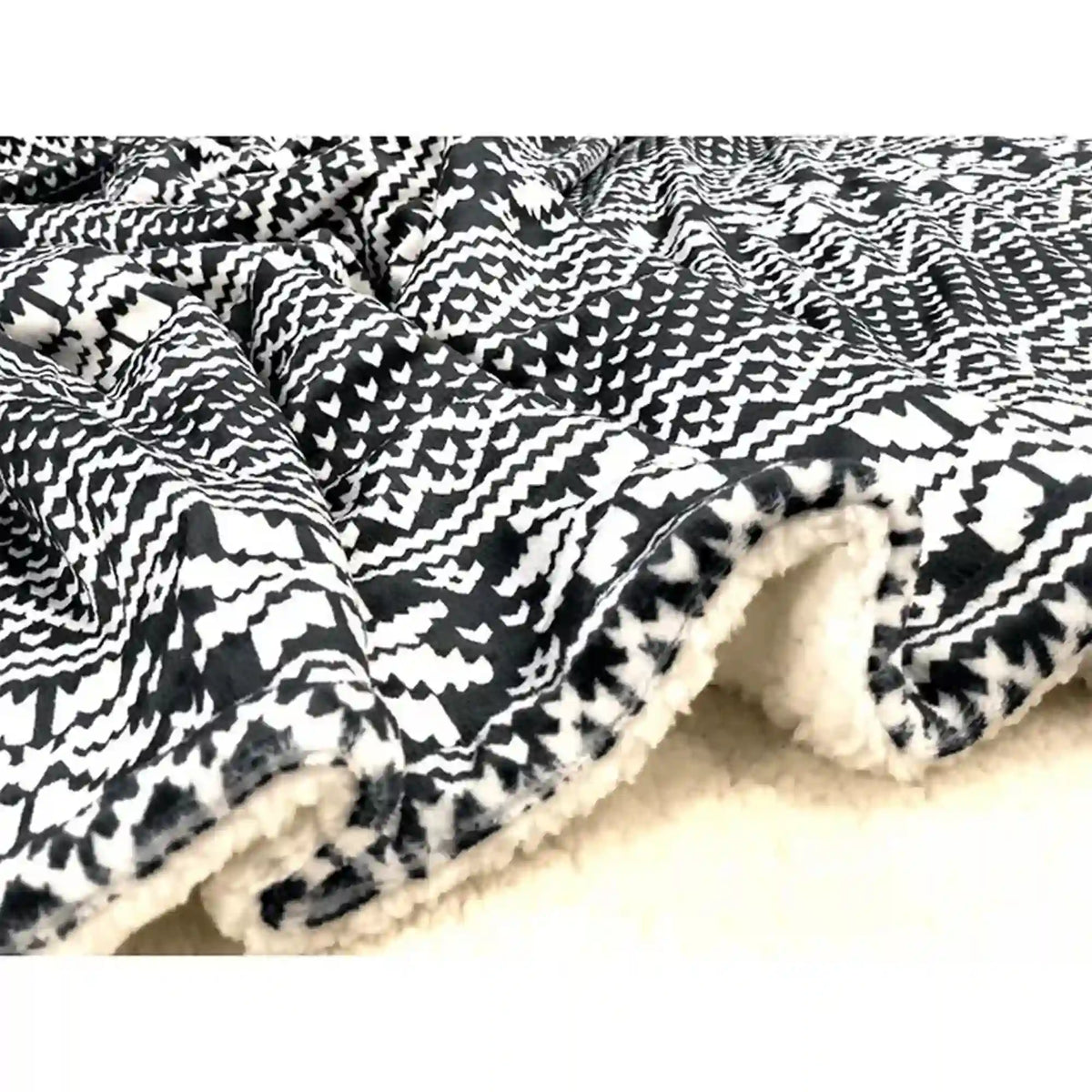 Patura MALENA, alb/negru, poliester, 150x200 cm