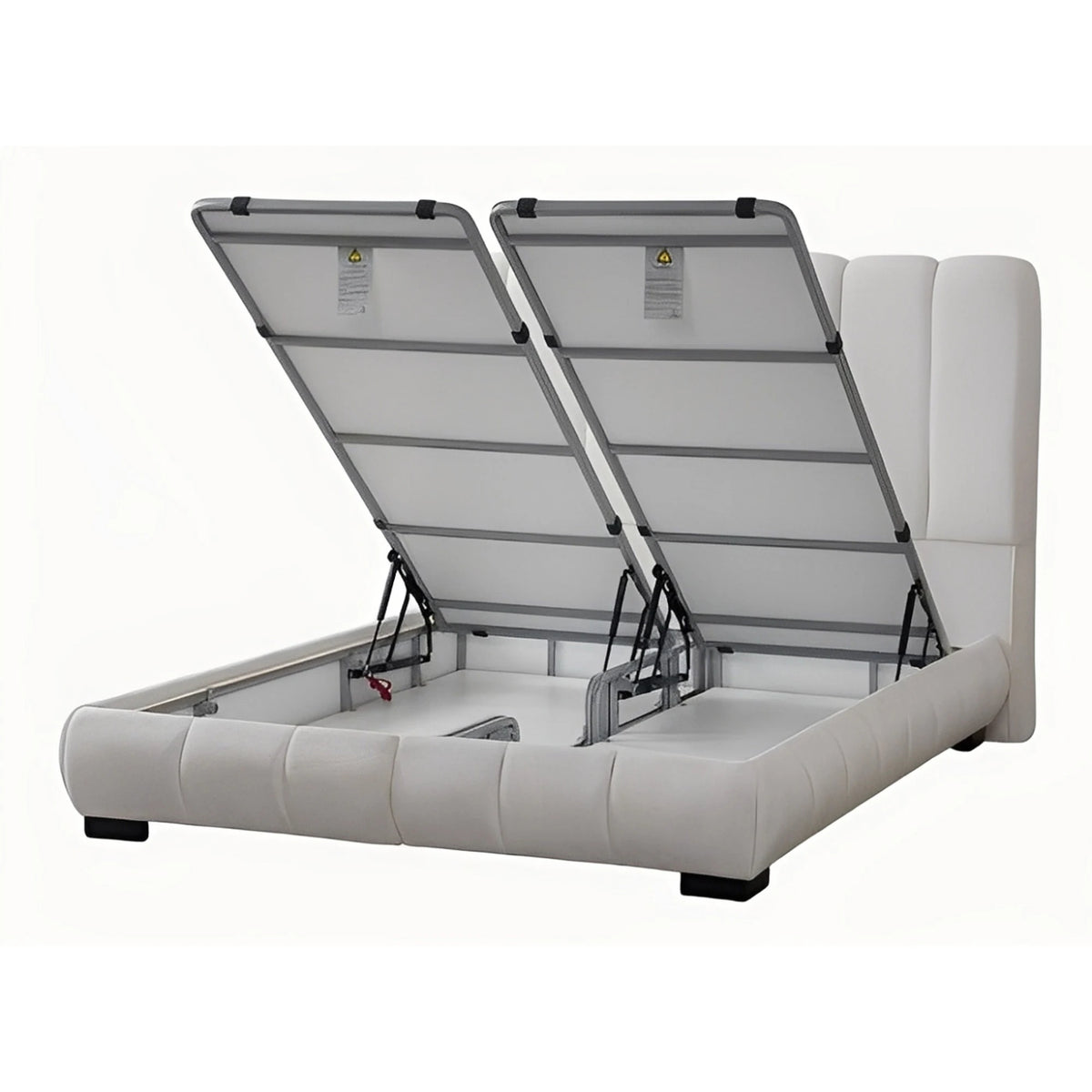 Pat PLATINUM 160x200, stofa crem - Troya 01, cu somiera si spatiu depozitare