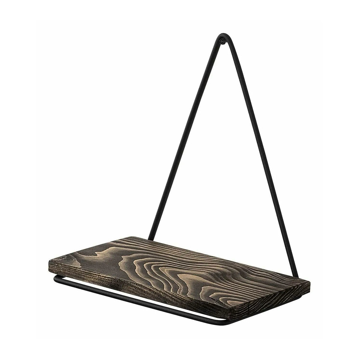 Polita BEGONIA, nuc/negru, lemn/metal, 27x15x28 cm