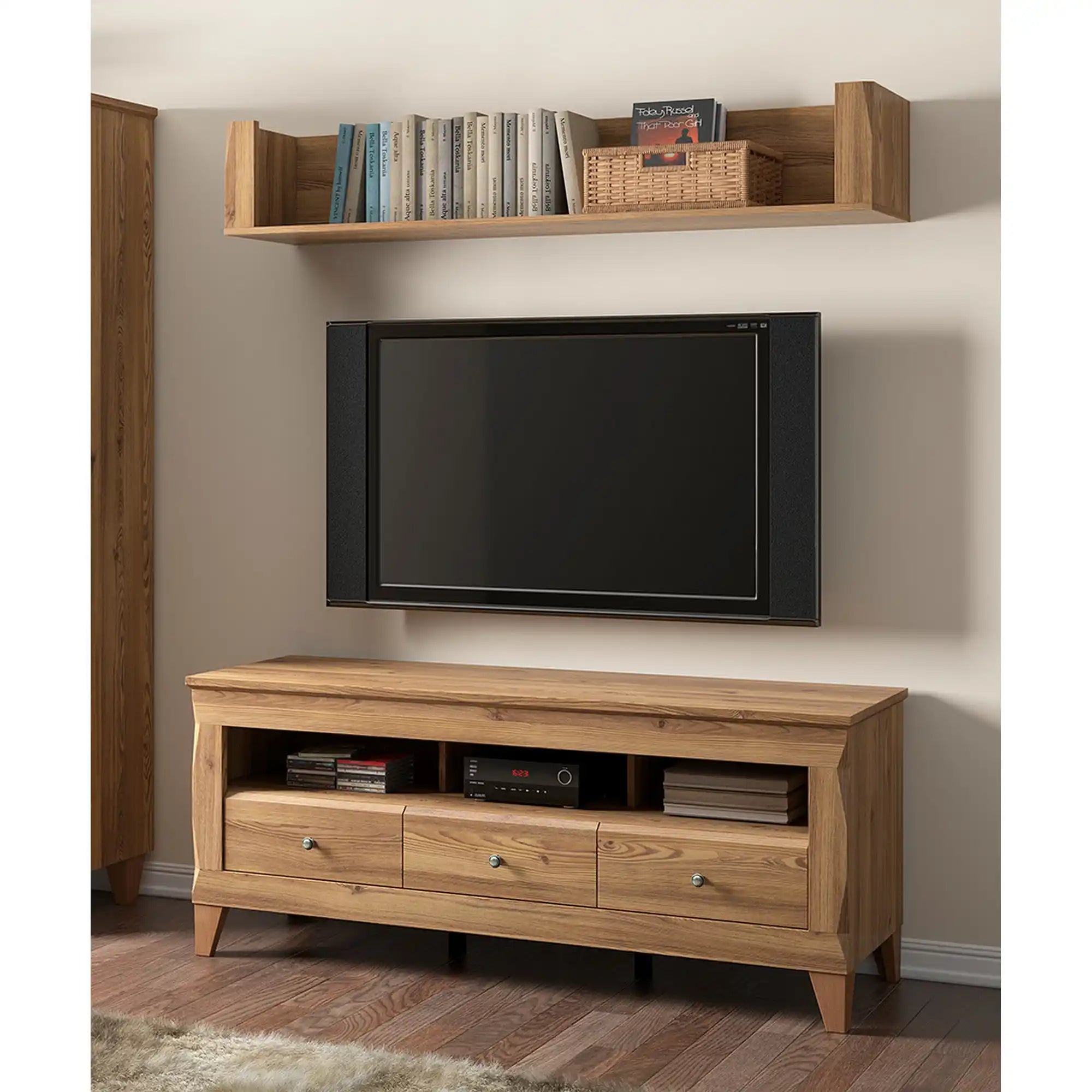 Polita BERGEN, zada sibiu, PAL, 156x33x27 cm