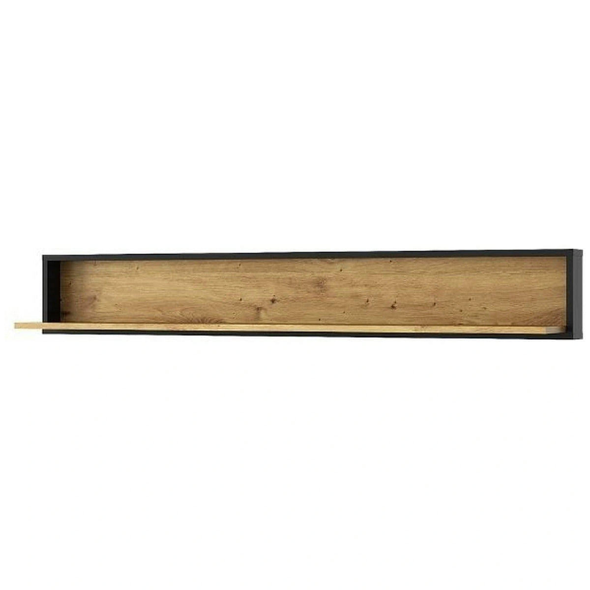 Polita BOSCO, stejar artisan maro/negru, PAL laminat, 150x20x22 cm