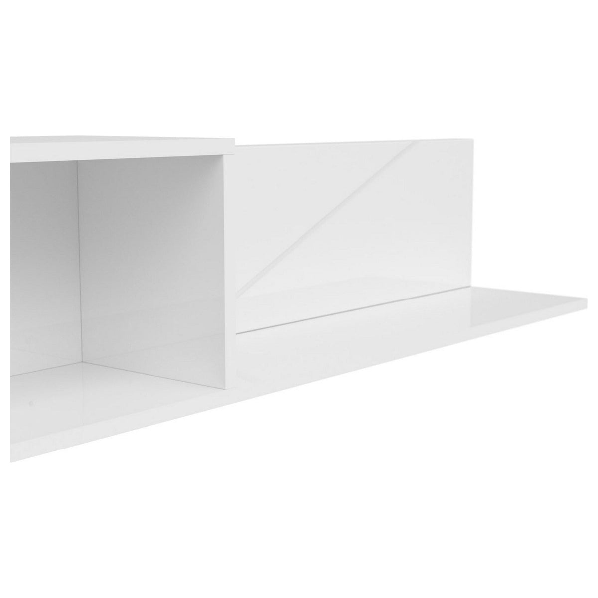 Polita FORN, alb lucios, PAL melaminat, 156x22x25 cm