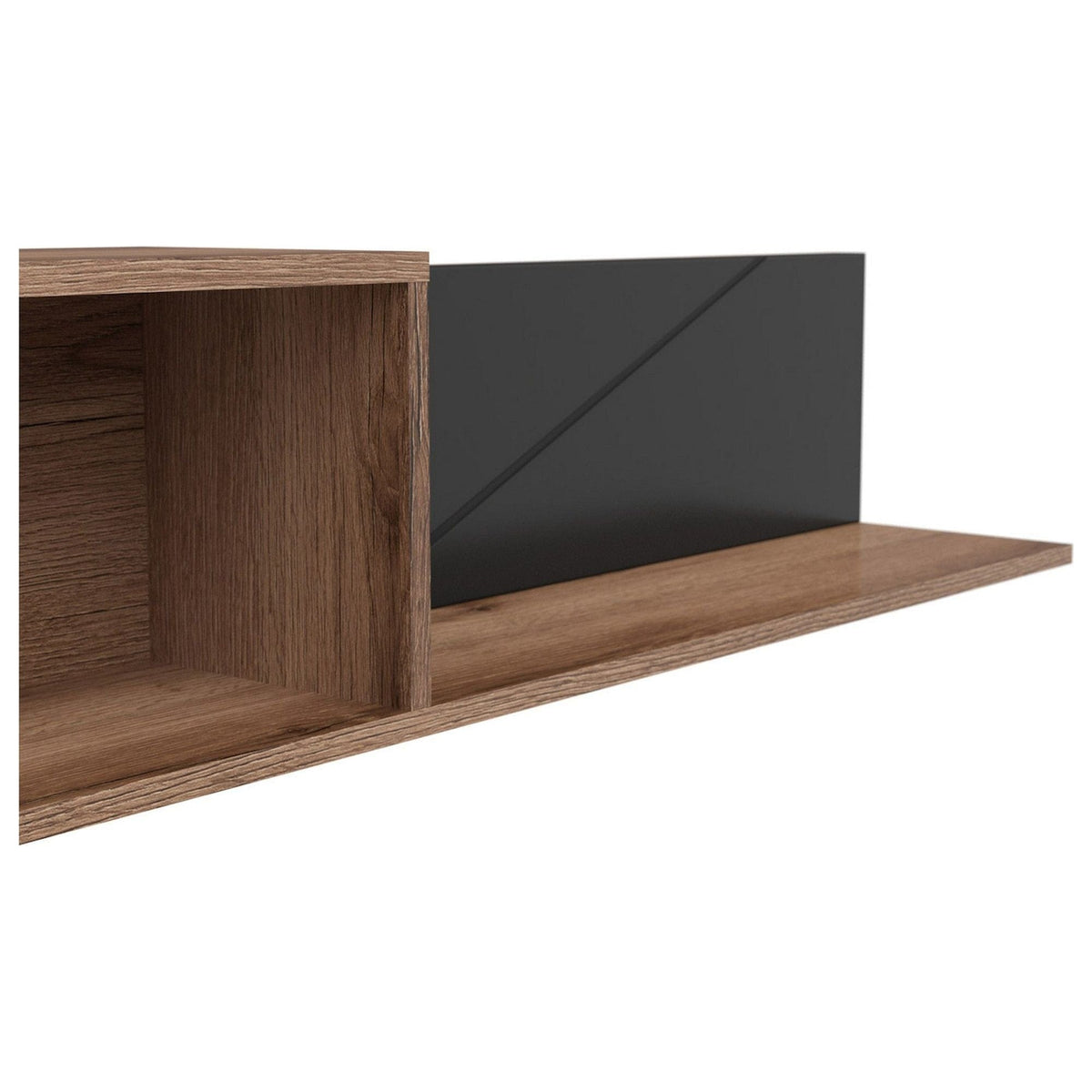 Polita FORN, nuc/negru mat, PAL melaminat, 156x22x25 cm