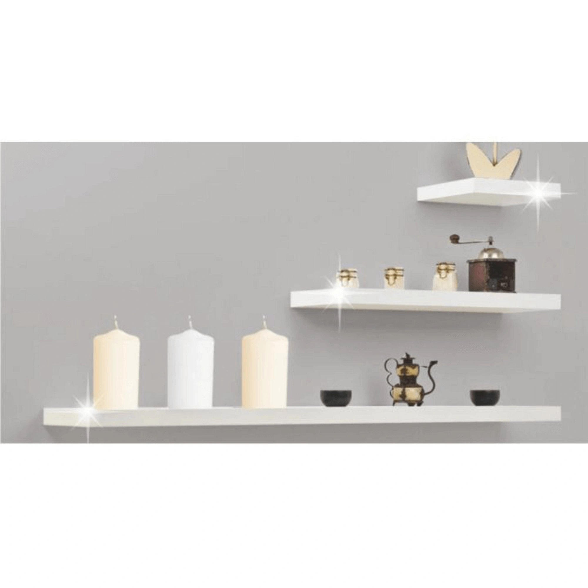 Polita GANA FY 11044-4, alb lucios, 80x25x5 cm