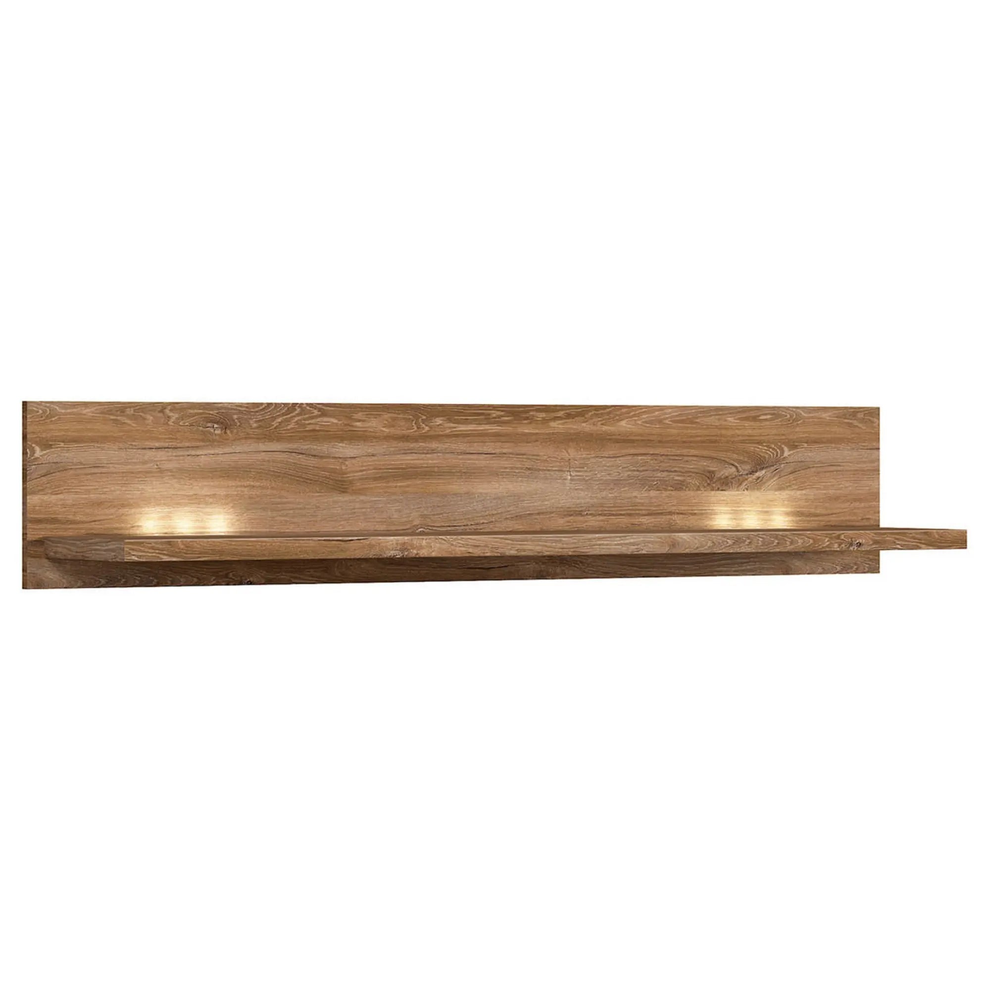 Polita GENT, stejar, PAL, cu iluminare LED, 139x27x25 cm