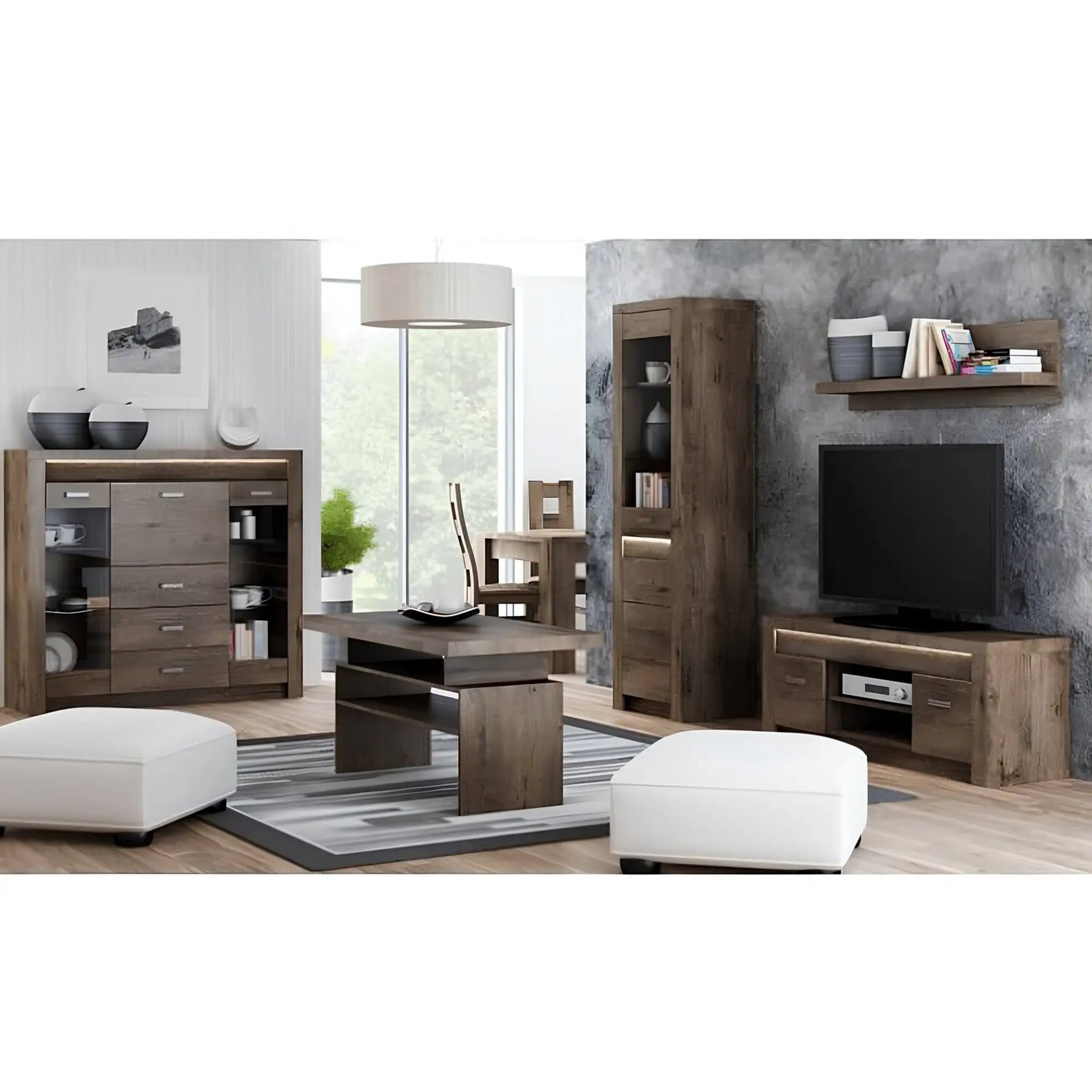 Polita INFINITY 11, frasin inchis, PAL melaminat, 120x18x32 cm