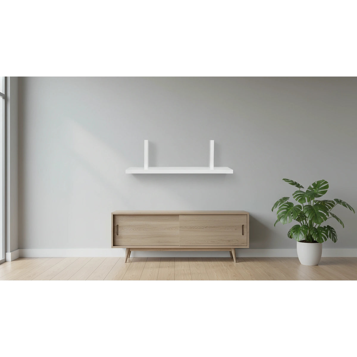 Polita JUNONA LINE, alb, PAL, 50x14x15 cm