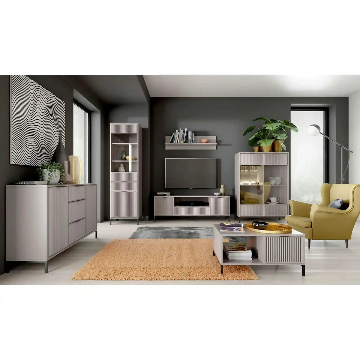 Polita LINKASTYLE LS10, casmir, PAL laminat, 120x18x32 cm
