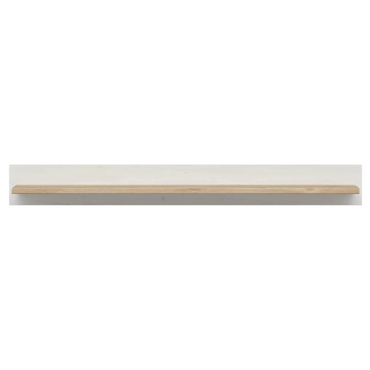 Polita LOKSA, alb/stejar, PAL laminat, 143x24x17 cm