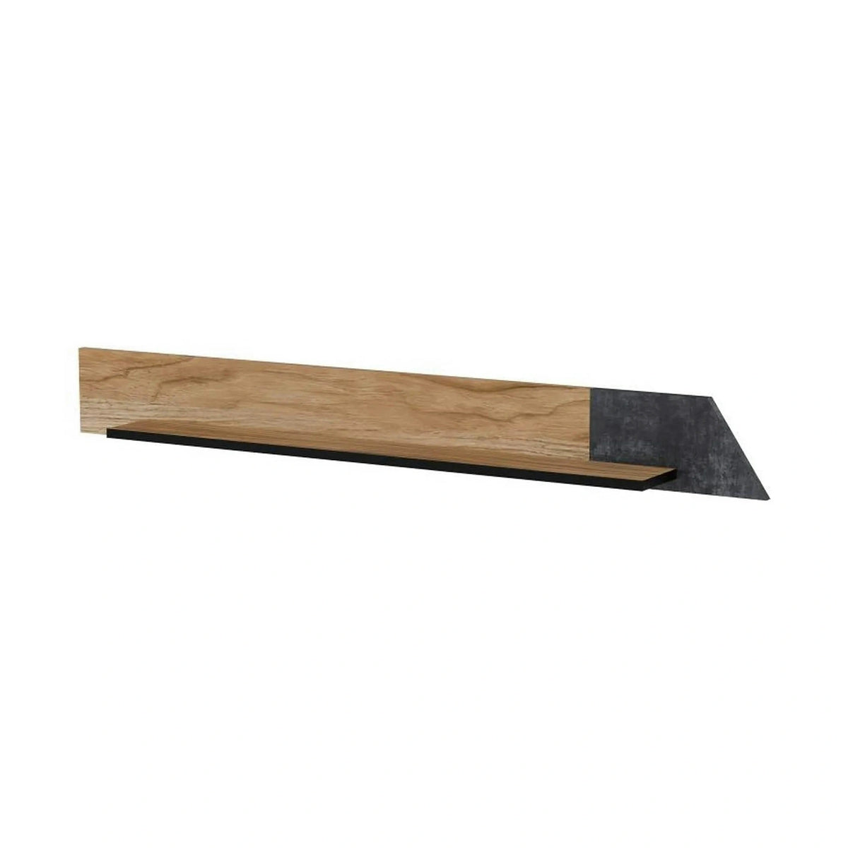 Polita OVO, stejar/gri beton, PAL laminat, 130x20x15 cm