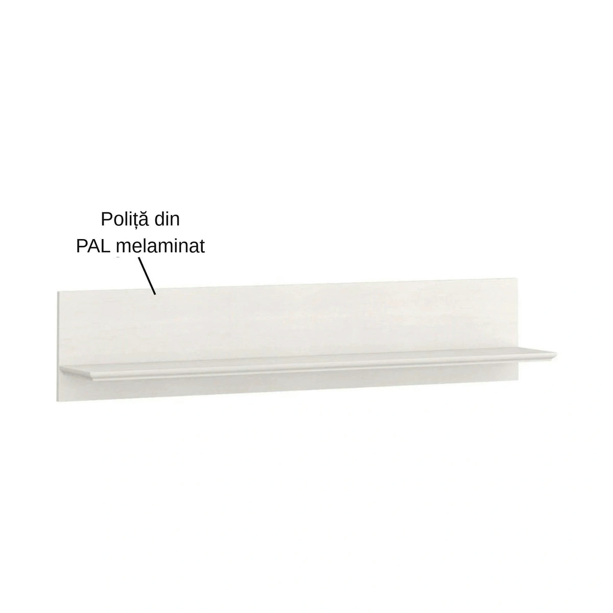 Polita TIFFANY II, grej, PAL laminat, 130x22x27 cm