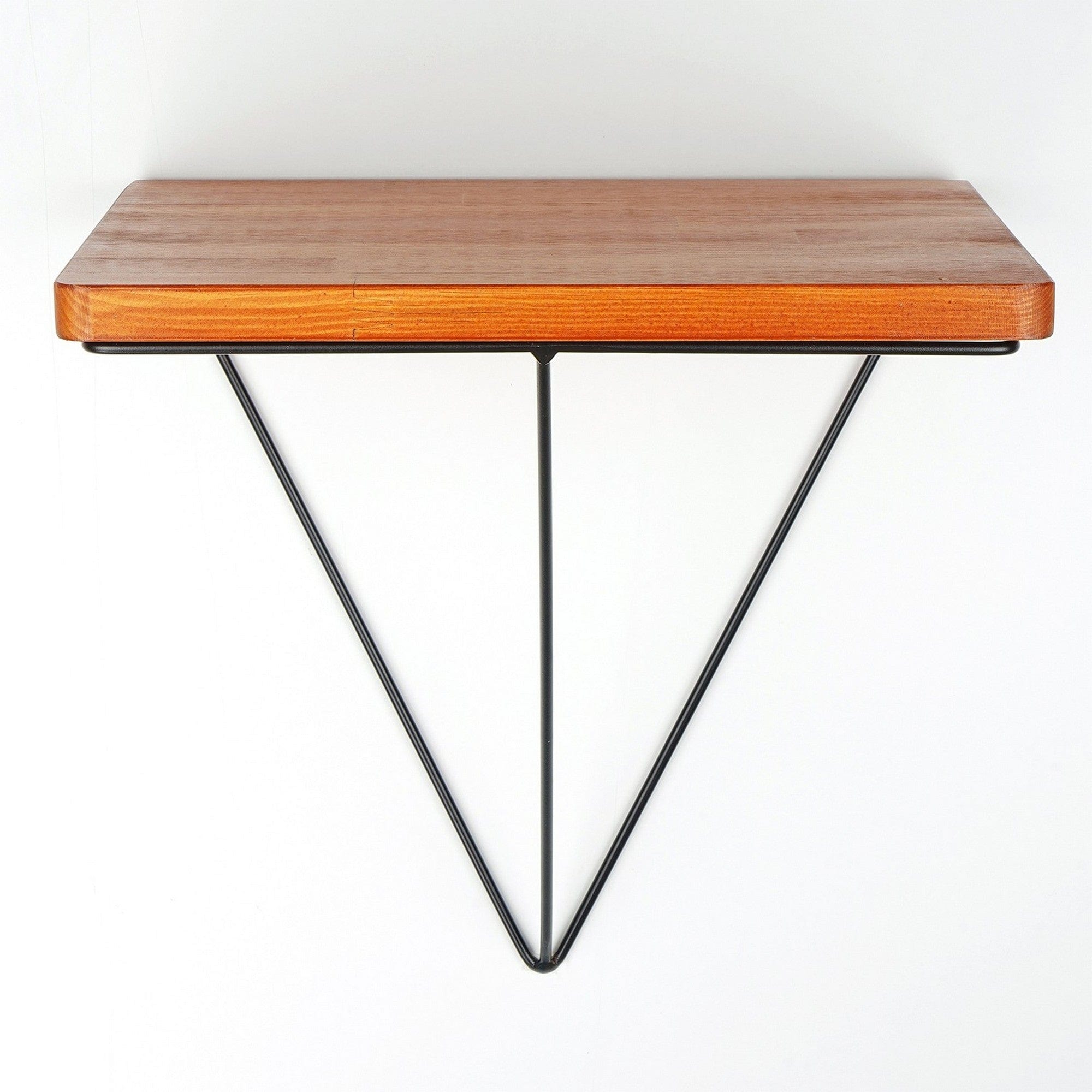 Polita WR037, cires/negru, lemn/metal, 33x28x33 cm