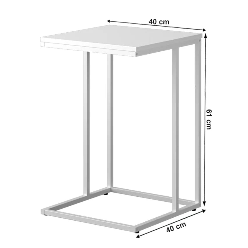 Masuta KALA, alb, DTD laminat/metal, 40x40x61 cm