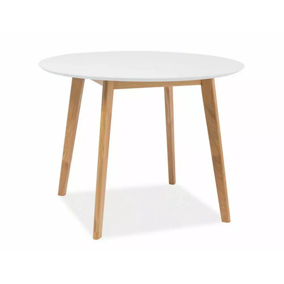 Masa MOSSO II, alb/stejar, 100x100x75 cm