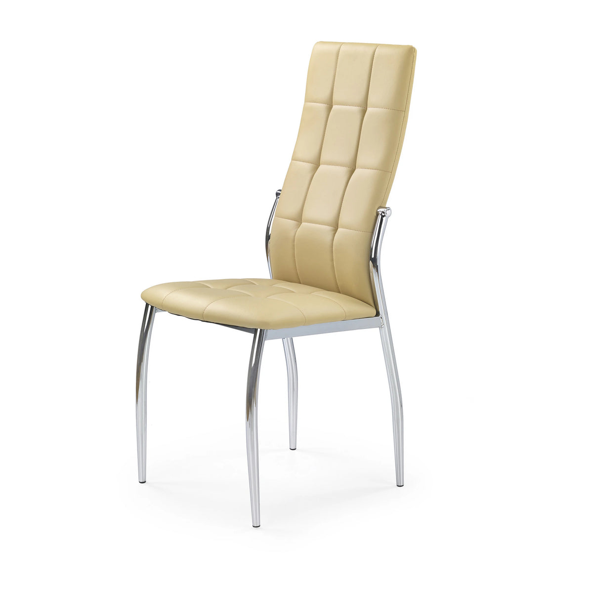Scaune bucatarie inox K209, bej/crom, piele ecologica/metl, 43x54x101x47 cm