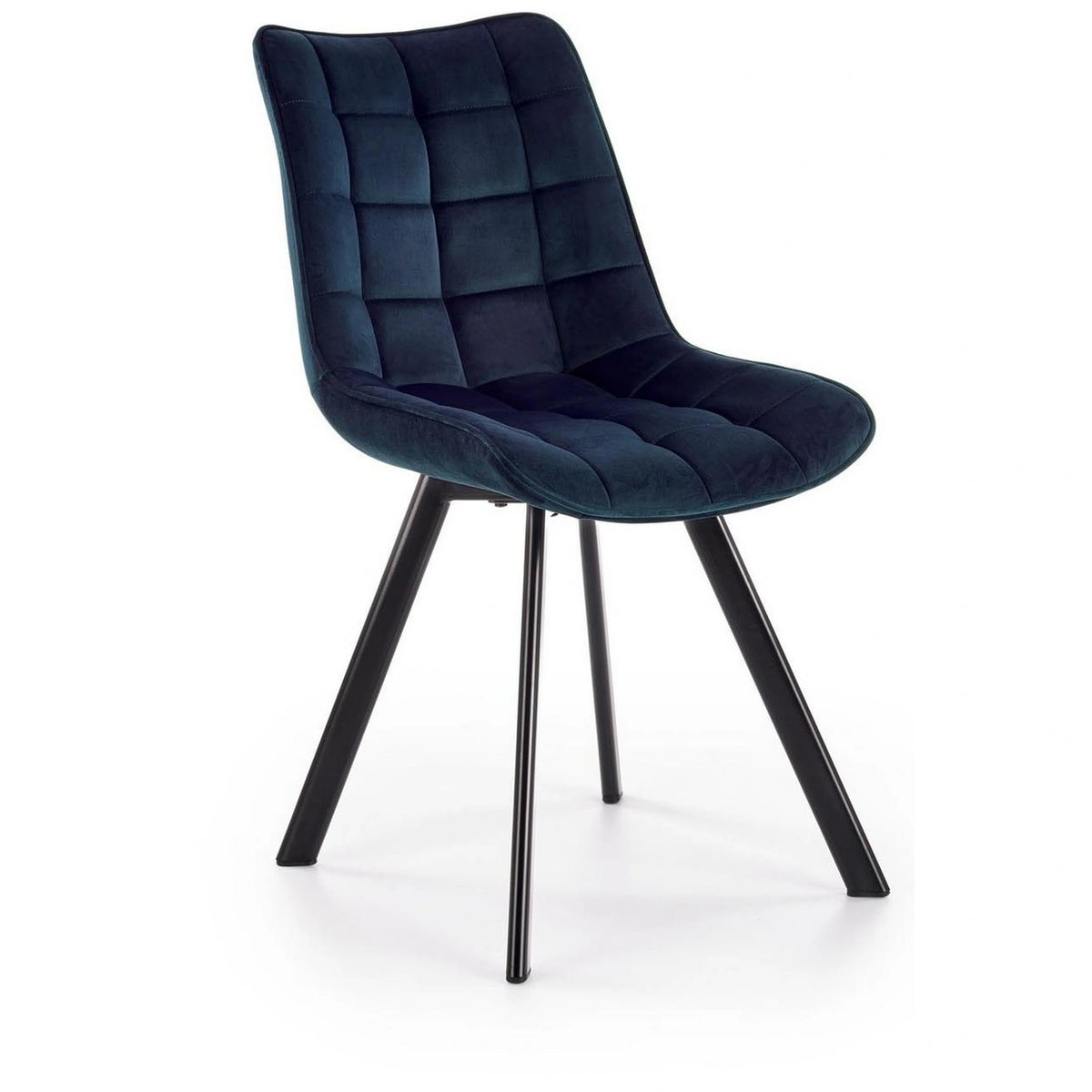Scaun K332, albastru inchis/negru, stofa catifelata/metal, 46X61X84 CM