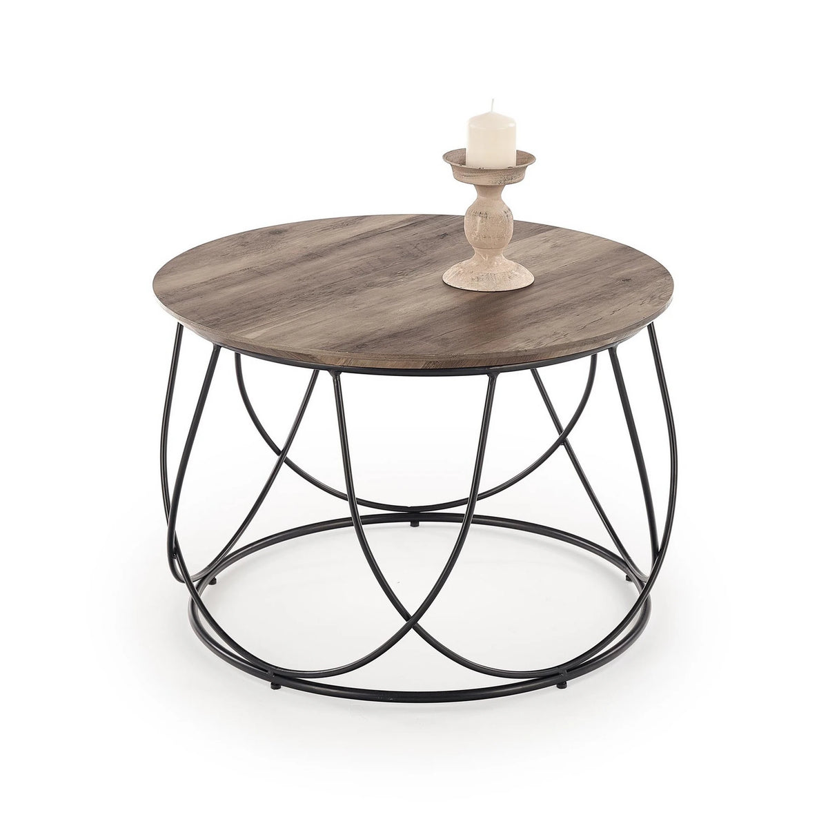 Masuta cafea NUBIRA, nuc/negru, 60x60x41 cm