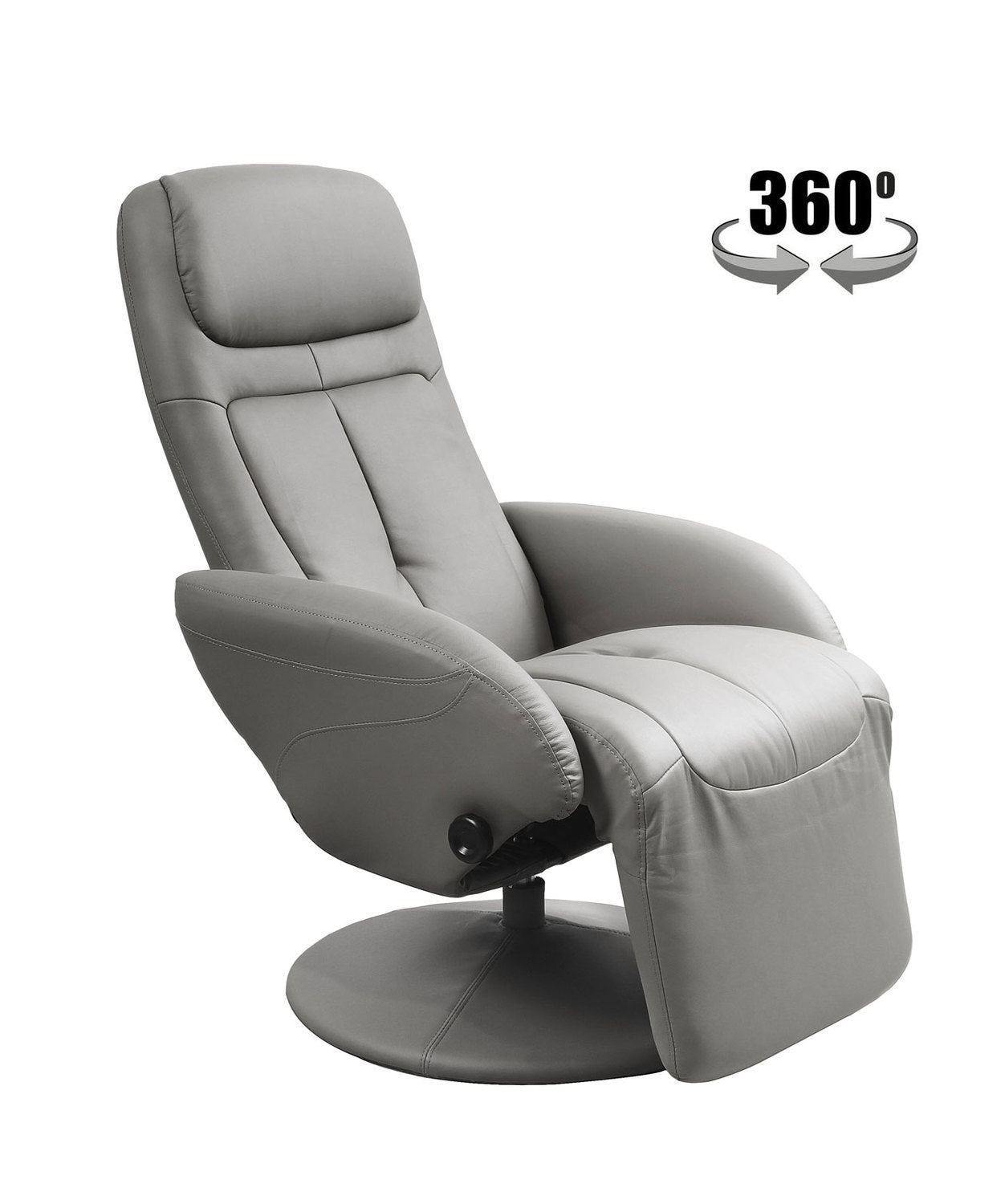 Fotoliu OPTIMA, gri, piele ecologica/PVC, 77x80/139x84/101 cm