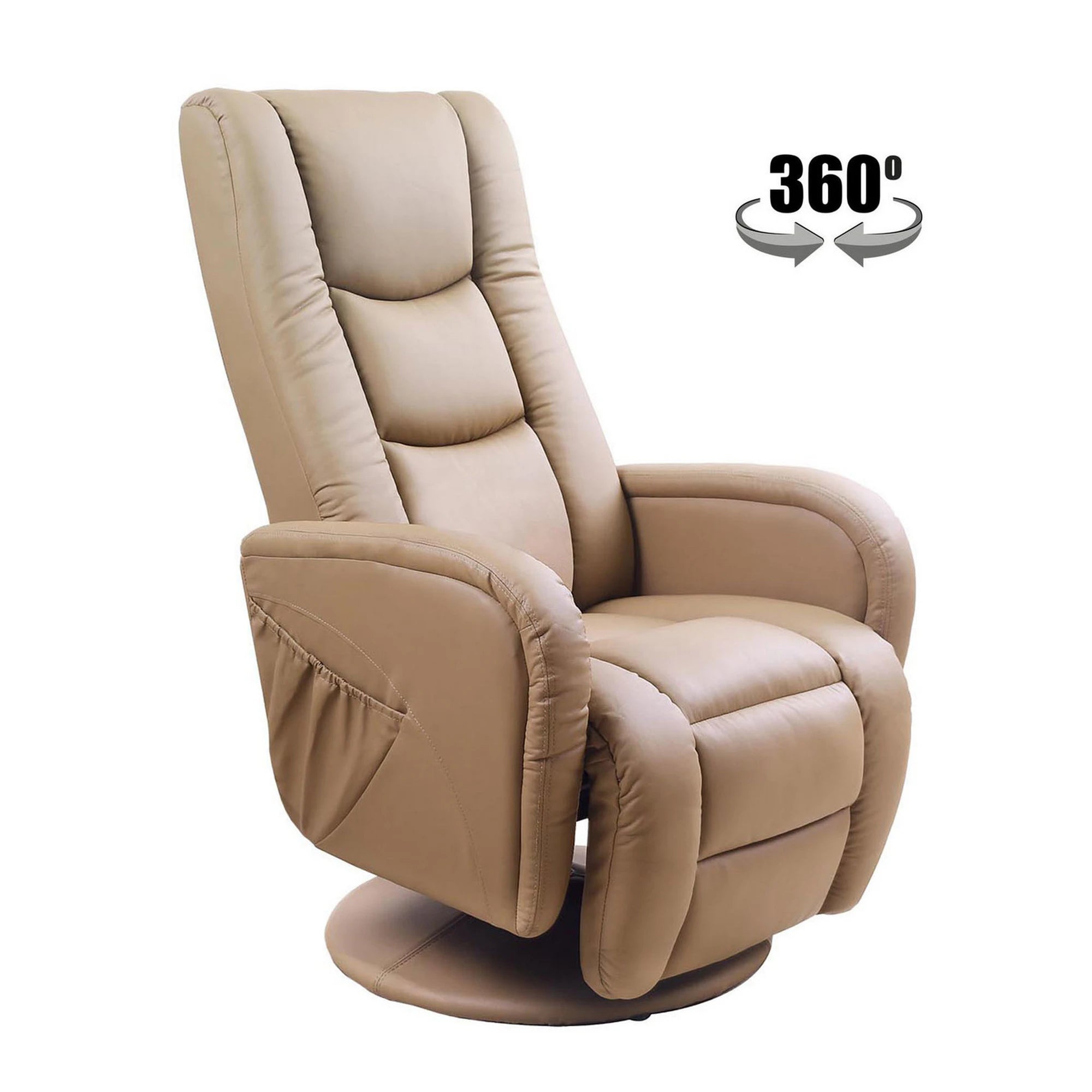 Fotoliu PULSAR, bej, piele ecologica/PVC, 68x85/135x85/106 cm