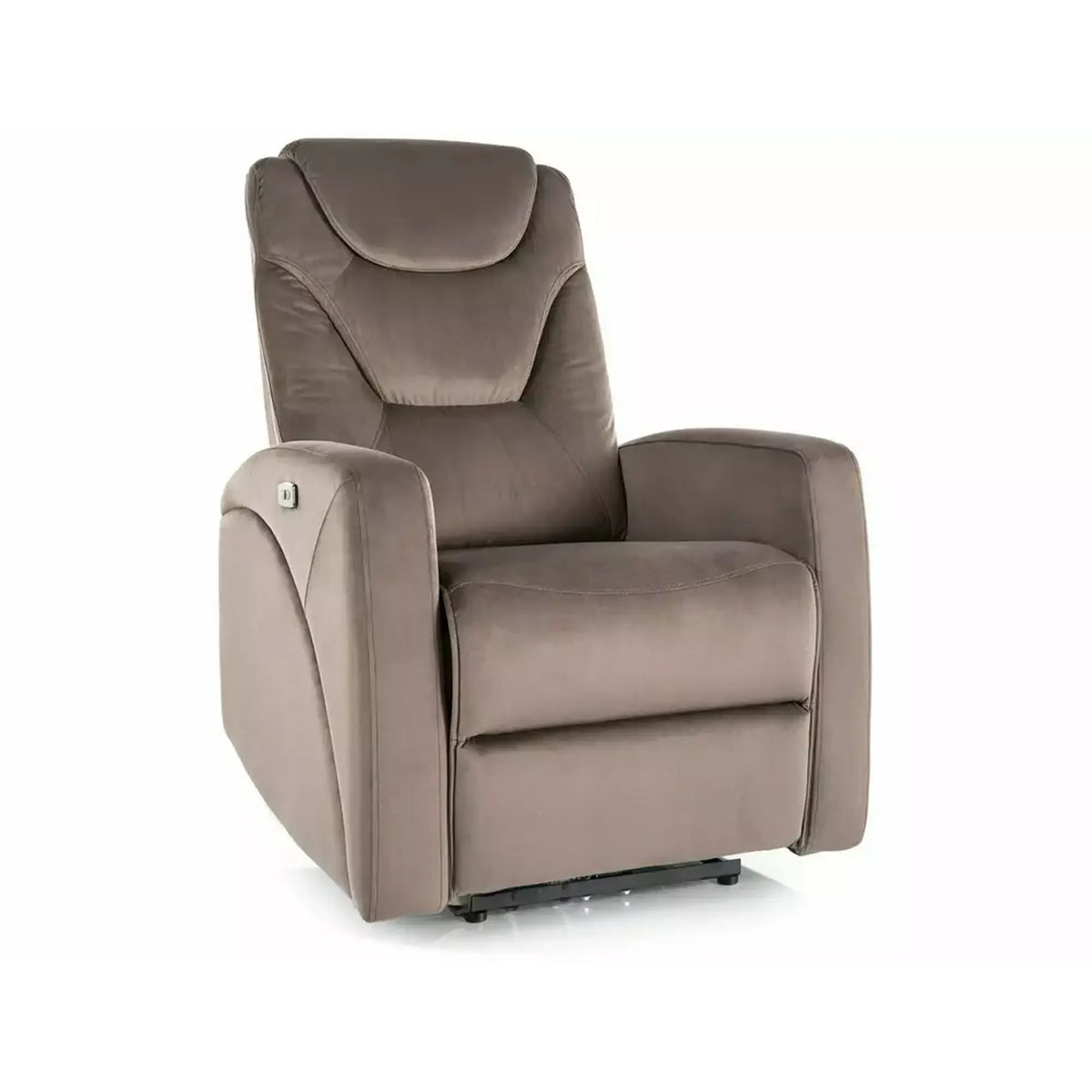 Fotoliu recliner KRONOS, stofa catifelata cappuccino - Bluvel 38, 79x94/160x107 cm
