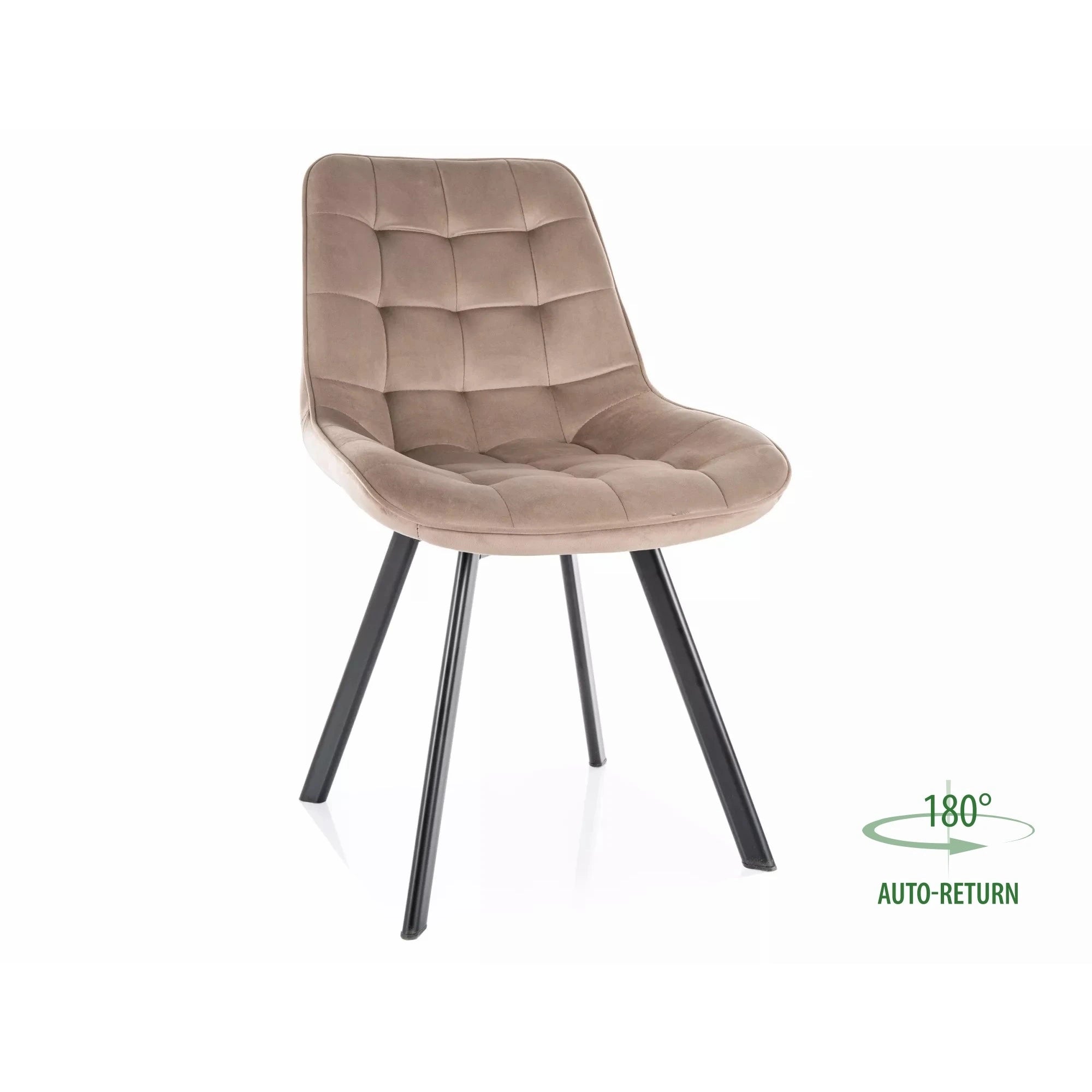 Scaun MONTI, bej inchis - Bluvel 40, stofa catifelata/metal, 51x60x88 cm