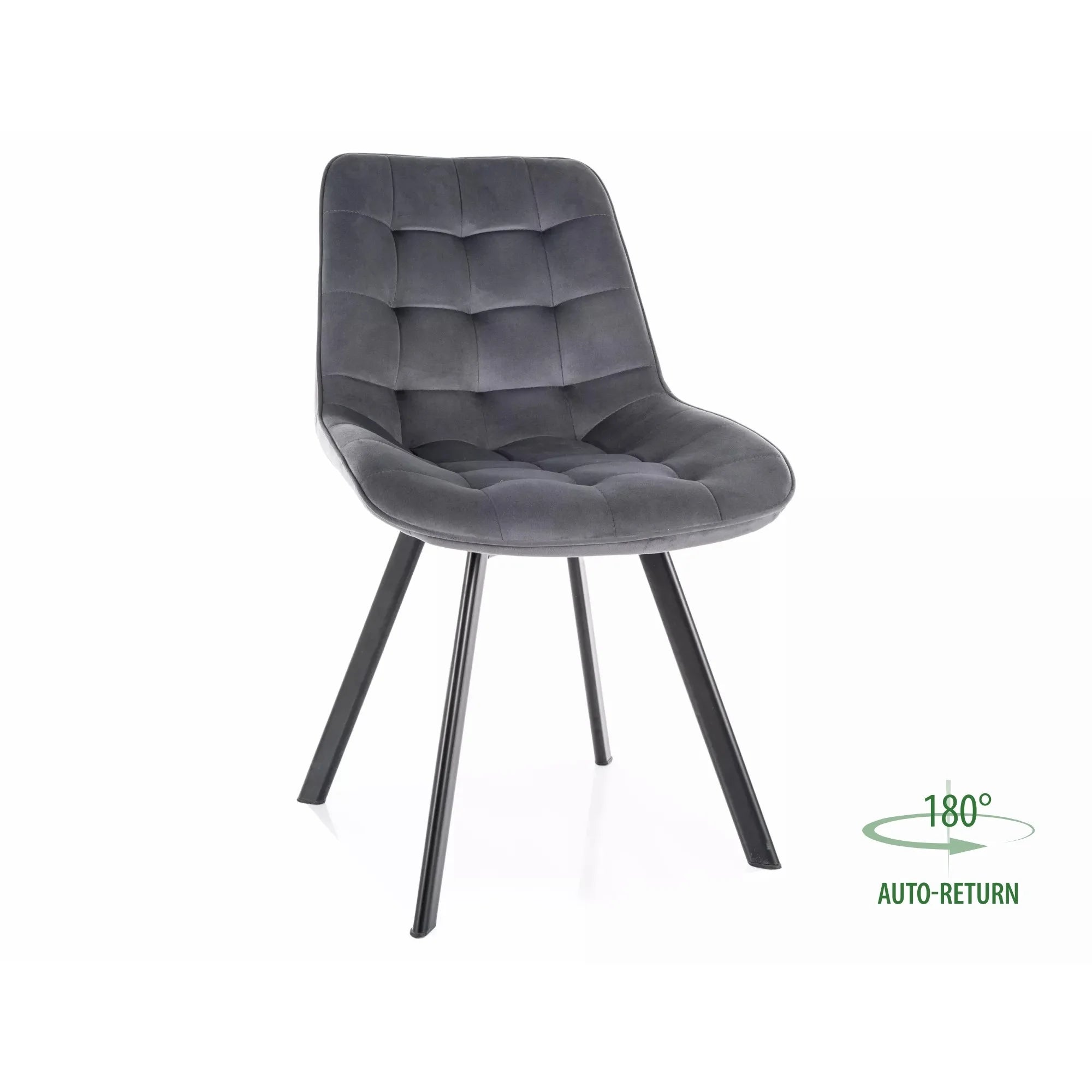 Scaun MONTI, gri - Bluvel 14, stofa catifelata/metal, 51x60x88 cm