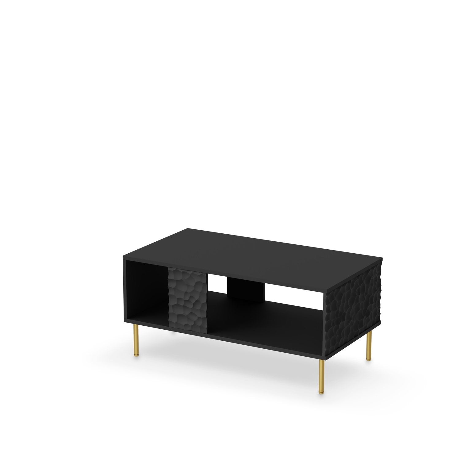 Masuta cafea BULLET, negru/auriu, PAL laminat, 90X50X43 cm