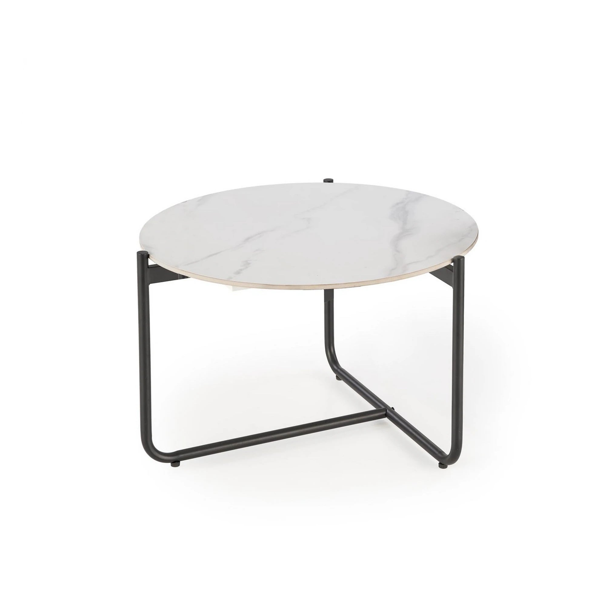 Masuta ACUNA, alb/negru, ceramica/metal, 60x60x40 cm