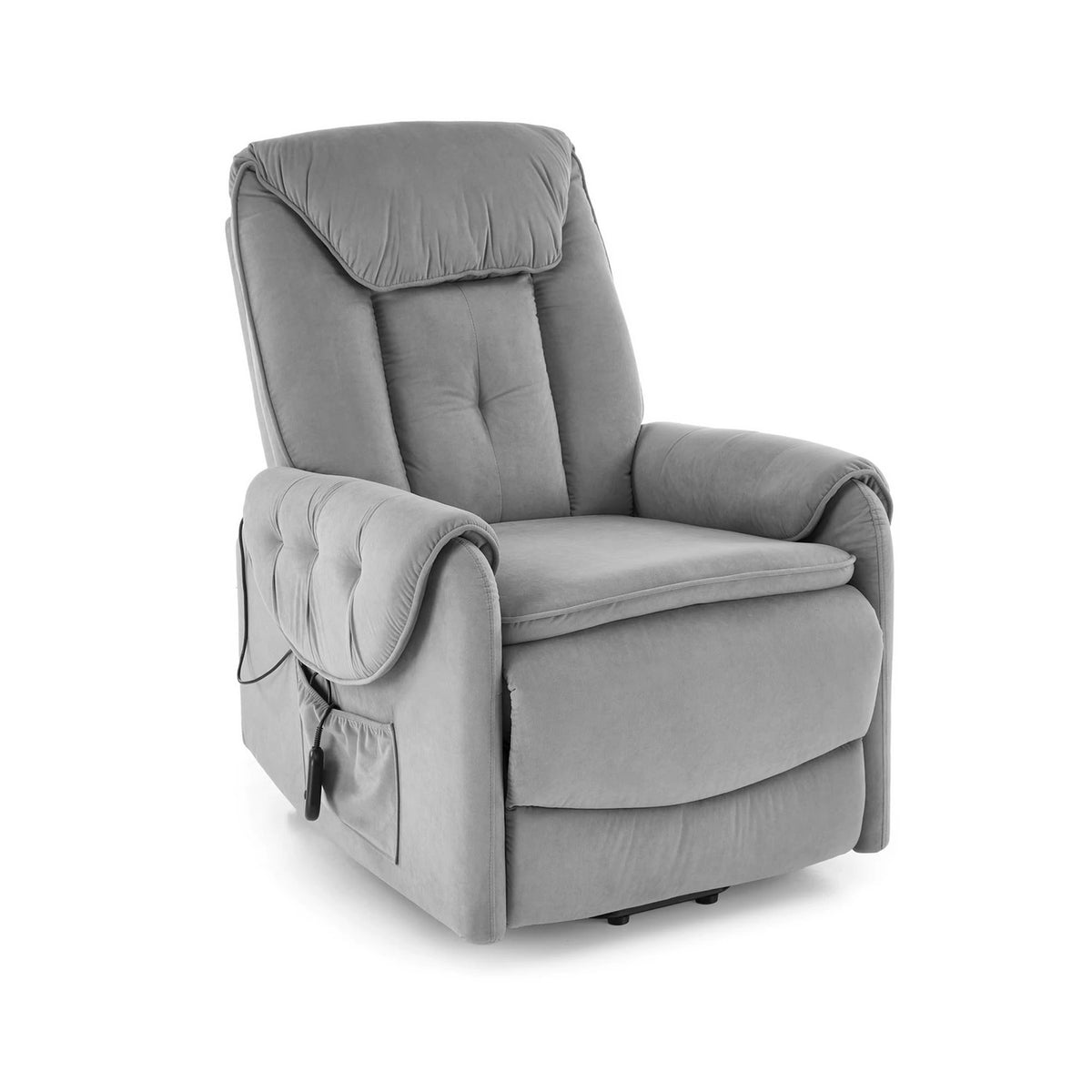 Fotoliu recliner HORTON, stofa catifelata gri - Mavel 14, 80x97/158x90/105 cm