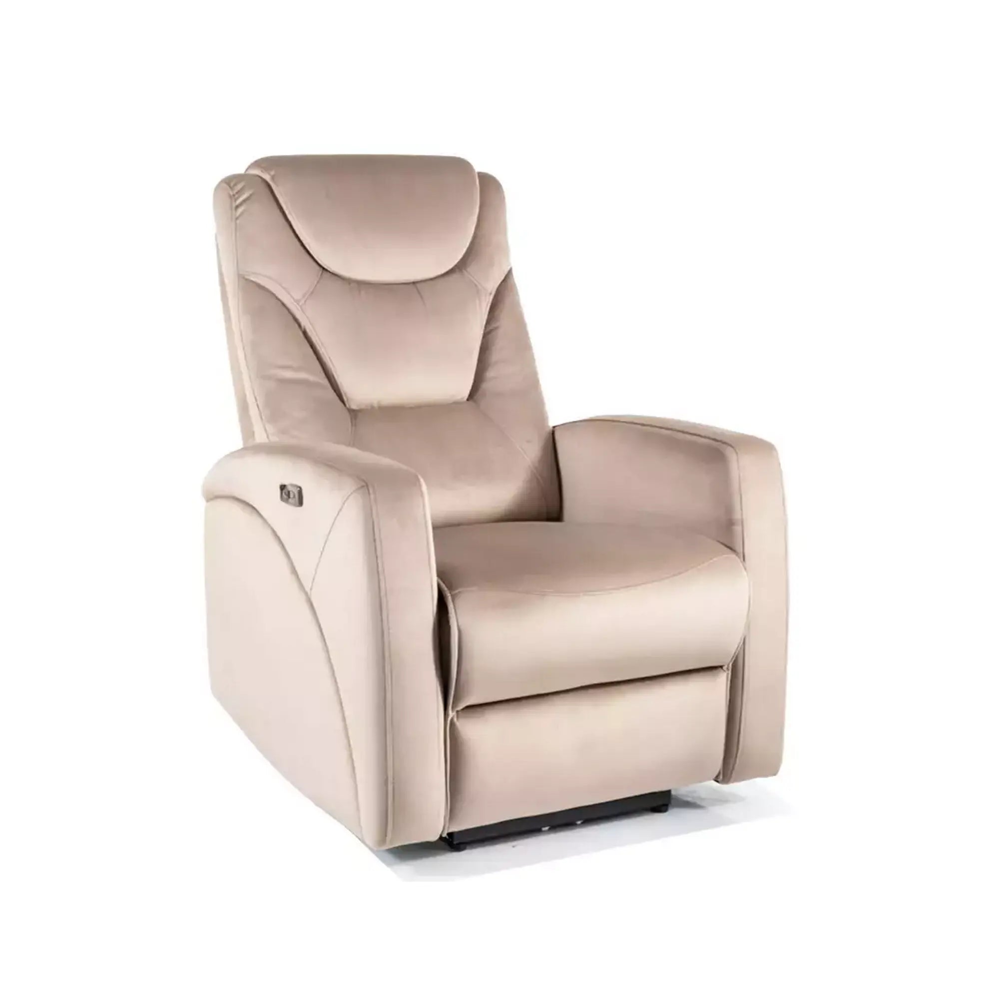 Fotoliu recliner KRONOS, stofa catifelata bej- Bluvel 40, 79x94/159x107 cm